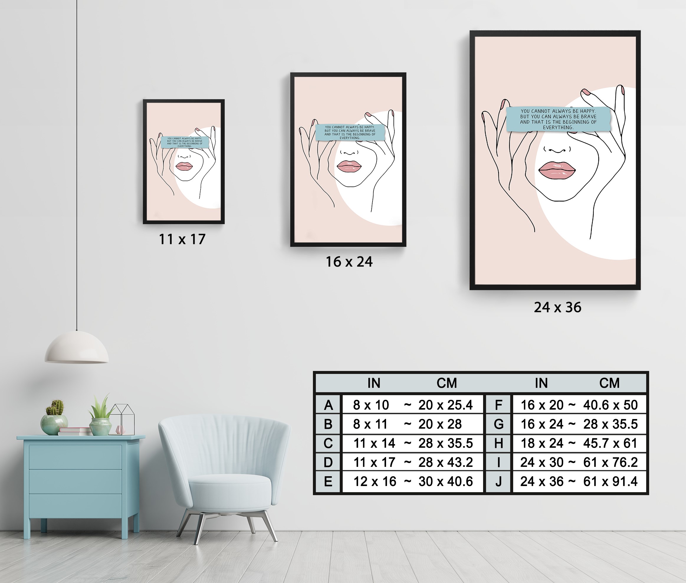 Be Brave Abstract Positive Mental Health Wall Art - Image 7