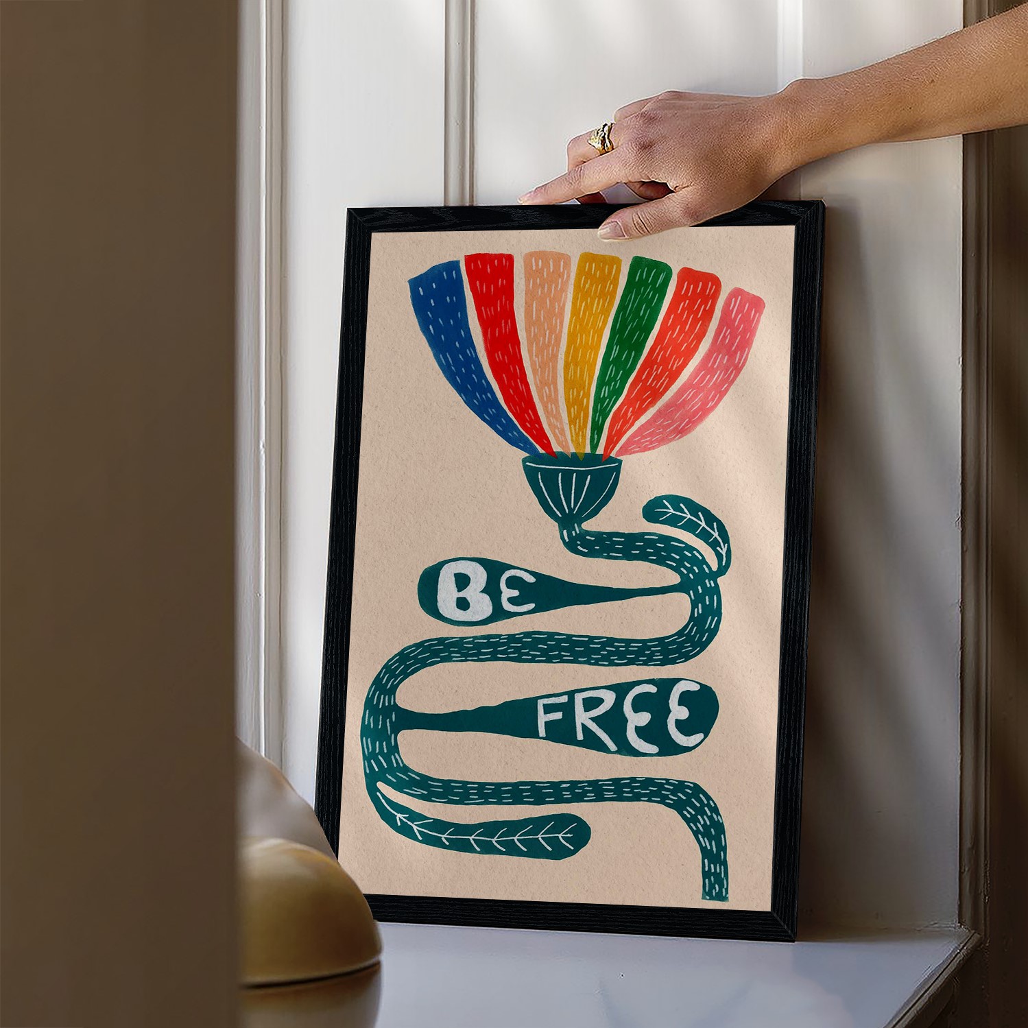 Be Free Positive Colorful Mental Health Wall Art - Image 3