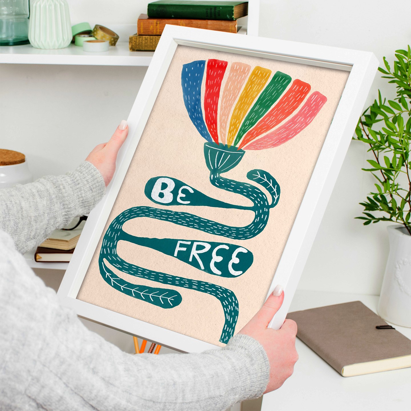 Be Free Positive Colorful Mental Health Wall Art - Image 5