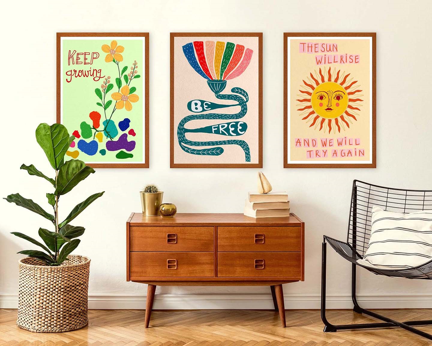 Be Free Positive Colorful Mental Health Wall Art - Image 6