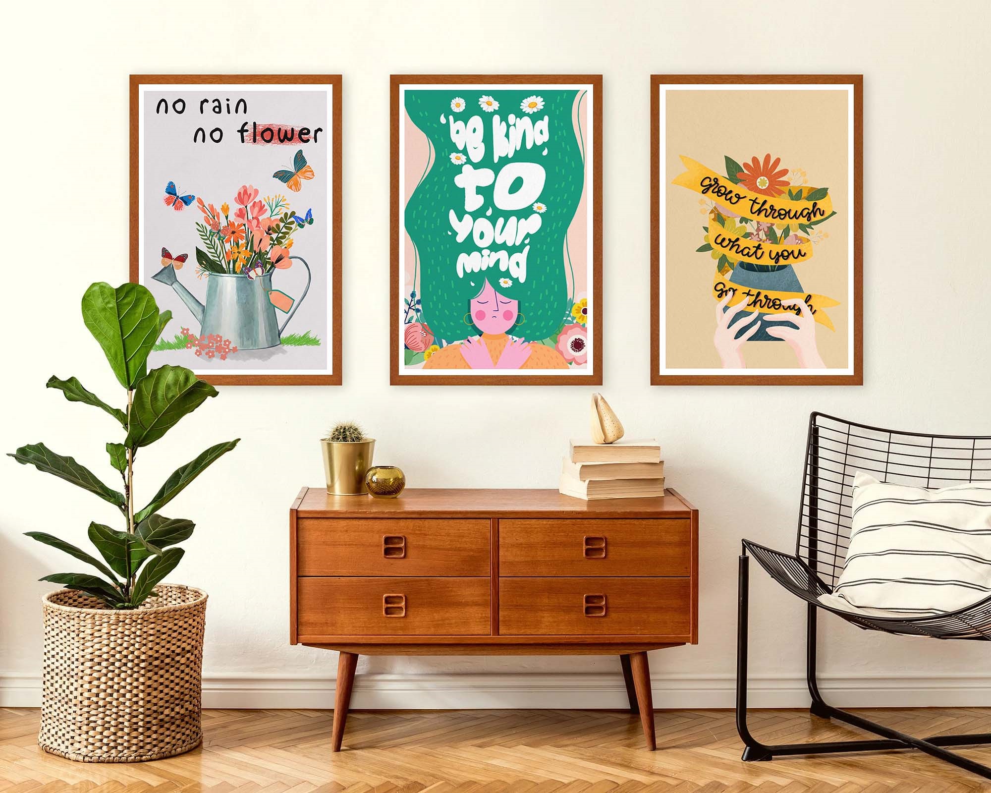 Be Kind to Your Mind Colorful Mental Health Wall Art - Image 5