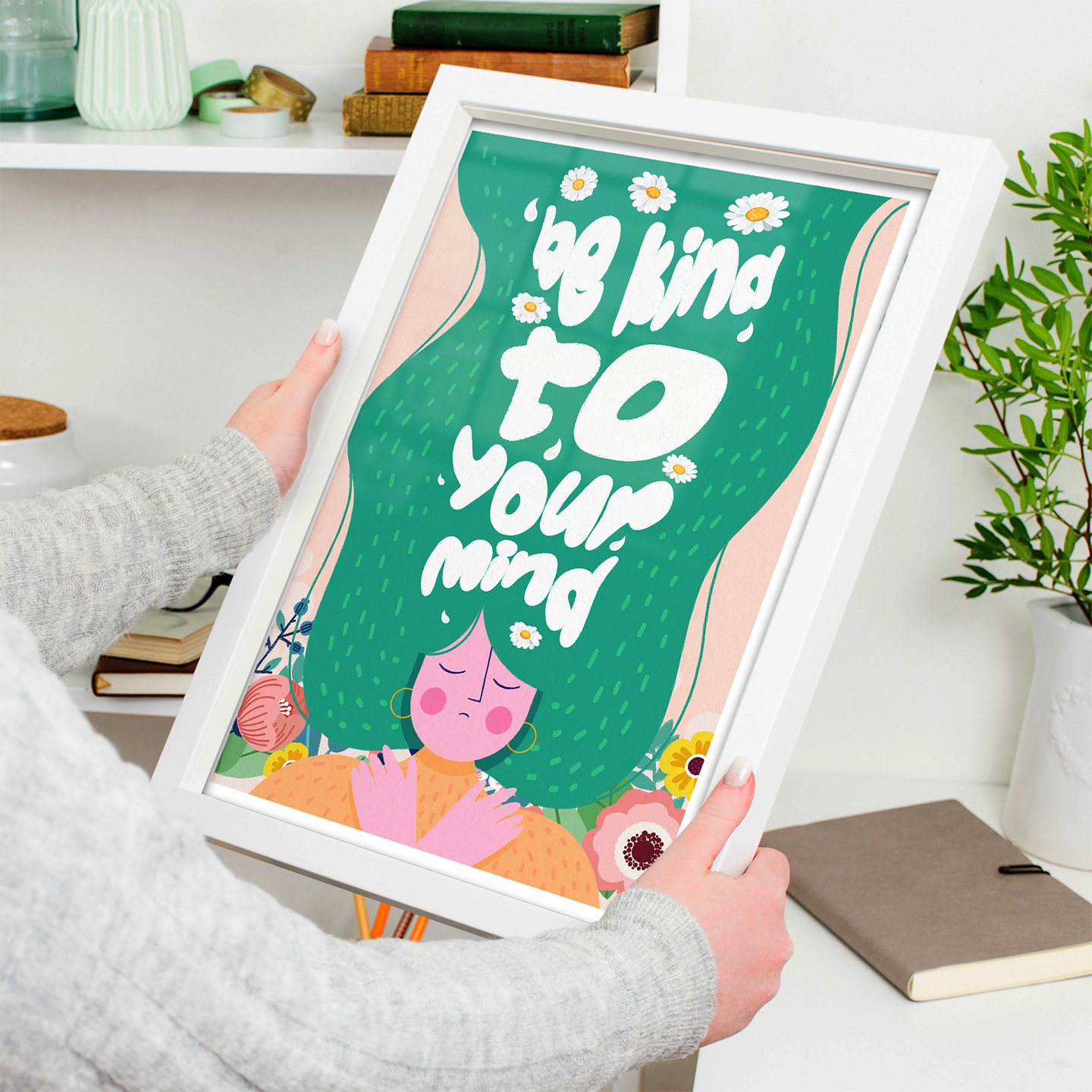 Be Kind to Your Mind Colorful Mental Health Wall Art - Image 6