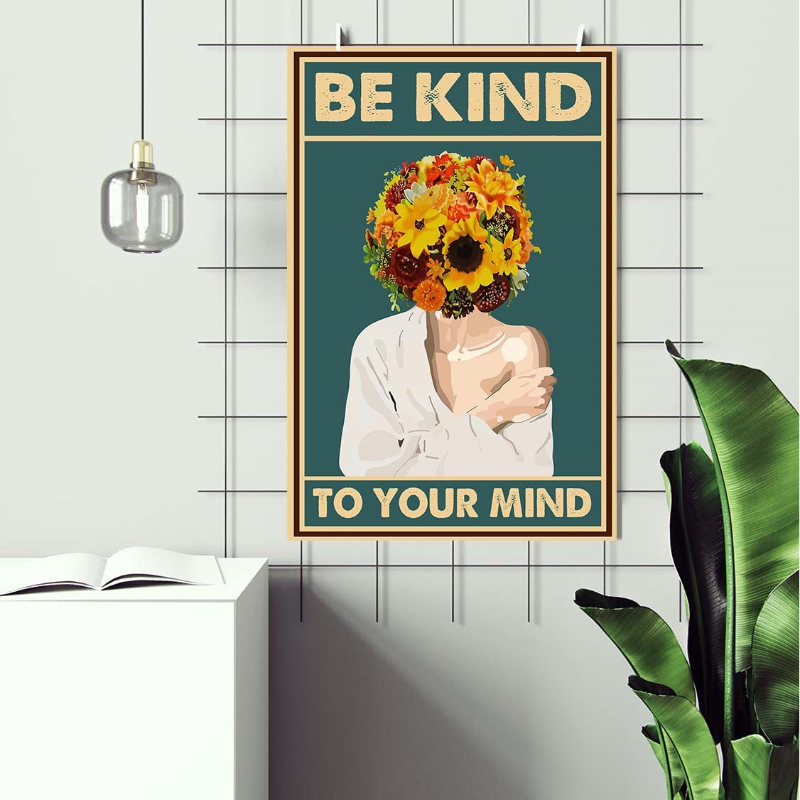 Be Kind to Your Mind Vintage Mental Health Wall Art - Image 2