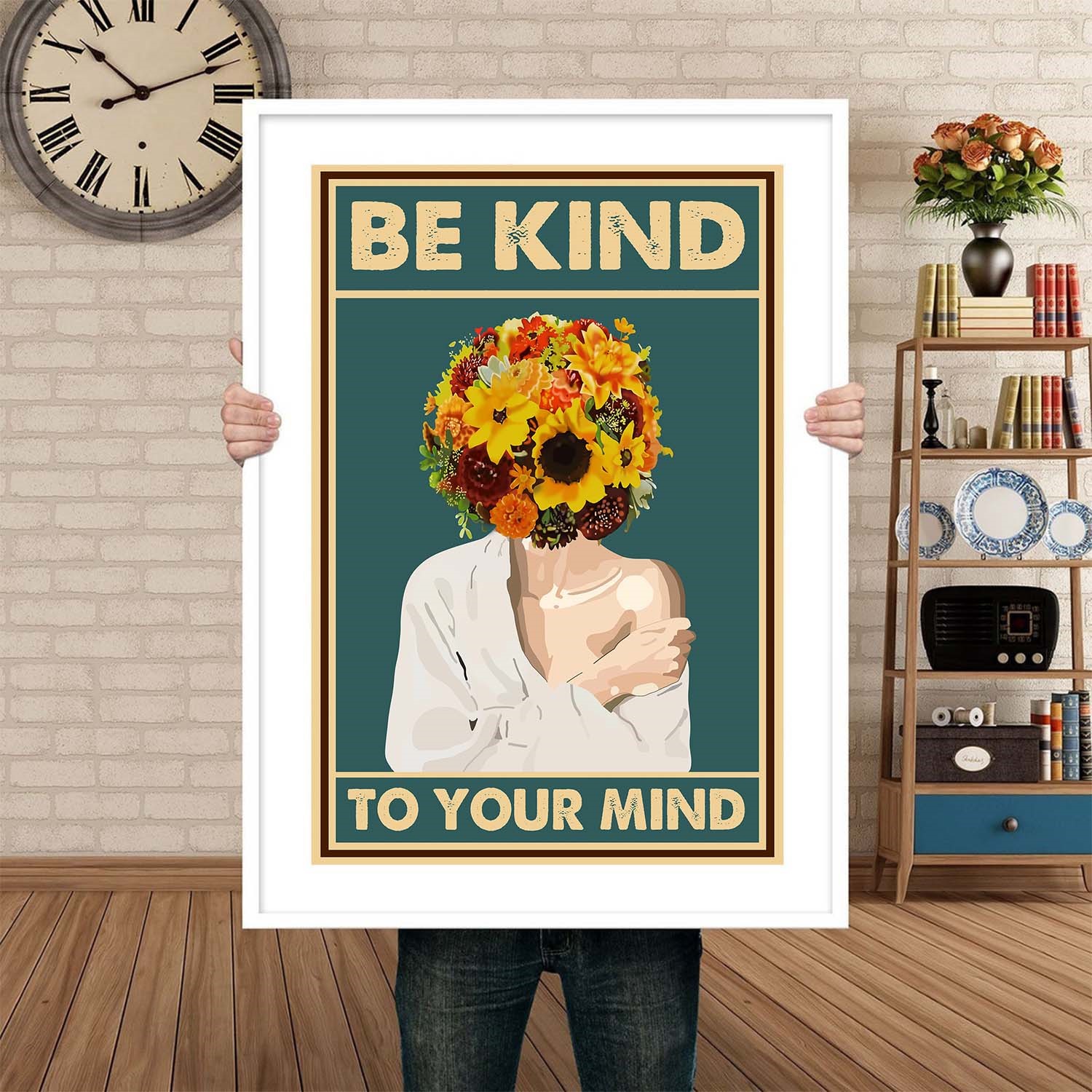 Be Kind to Your Mind Vintage Mental Health Wall Art - Image 4