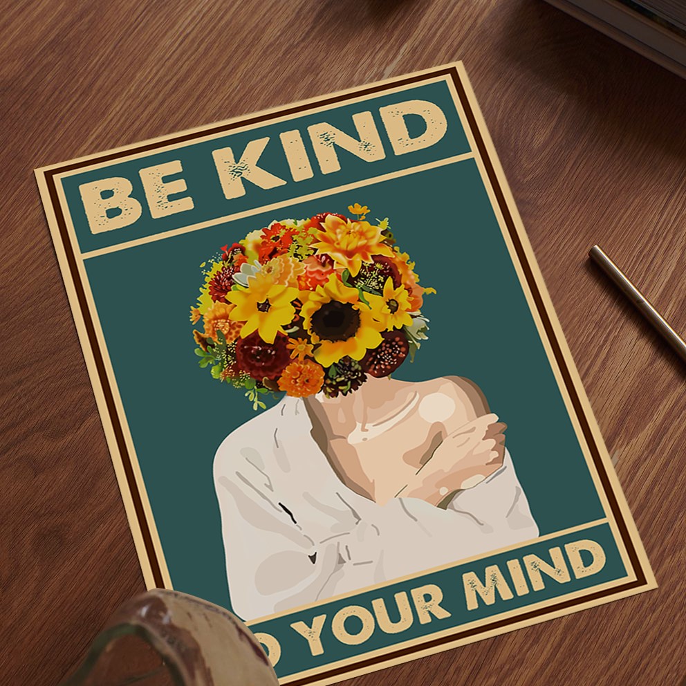 Be Kind to Your Mind Vintage Mental Health Wall Art - Image 5