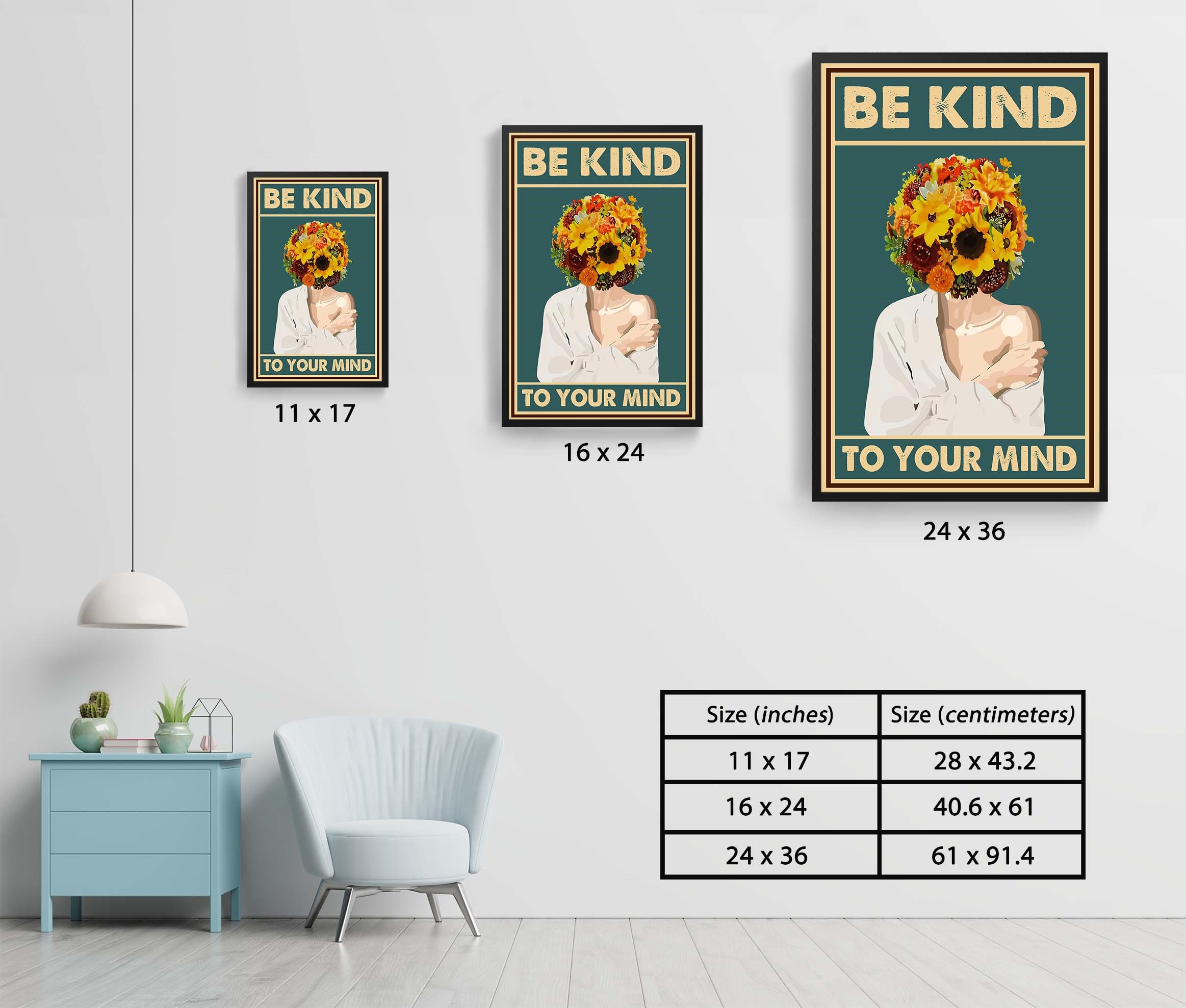 Be Kind to Your Mind Vintage Mental Health Wall Art - Image 7