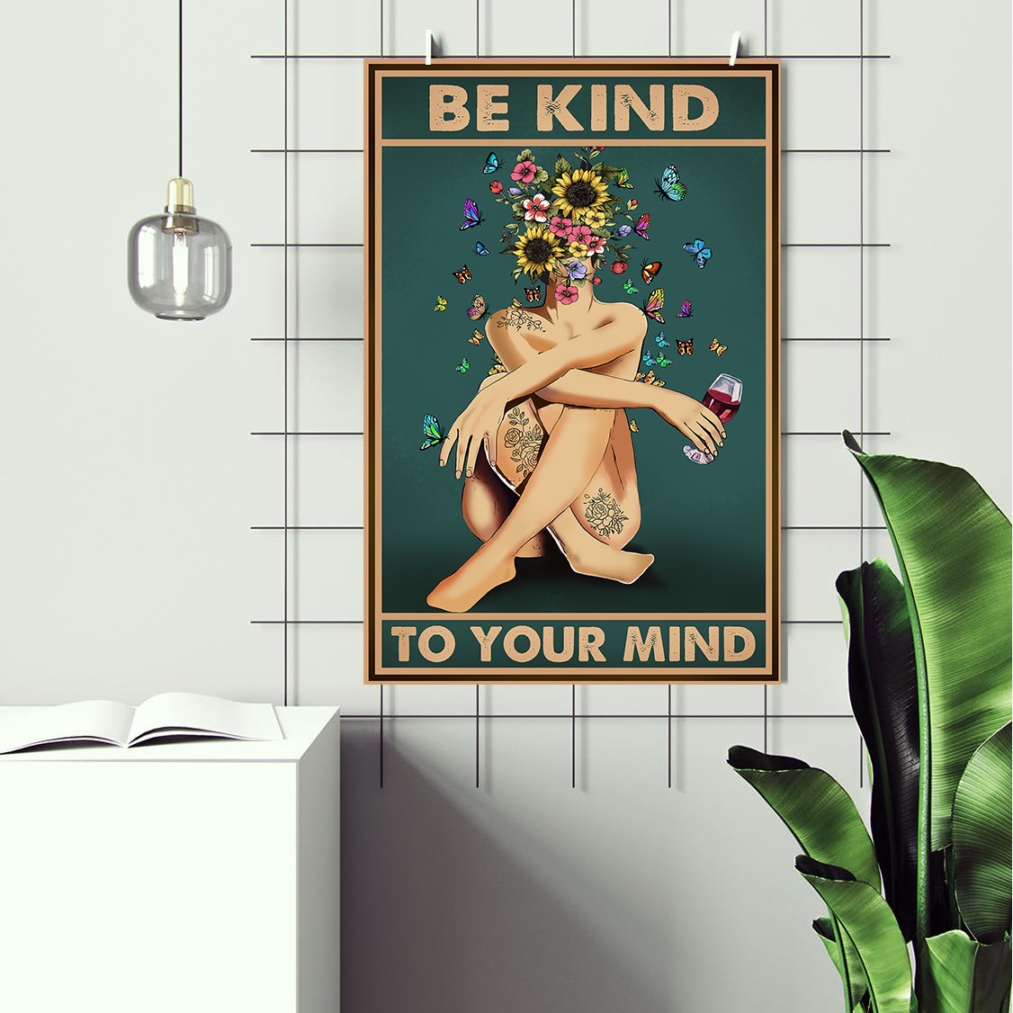 Be Kind to Your Mind Vintage Mental Health Wall Art - Image 2