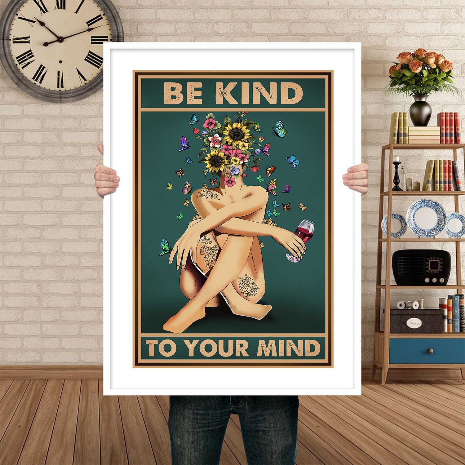 Be Kind to Your Mind Vintage Mental Health Wall Art - Image 4