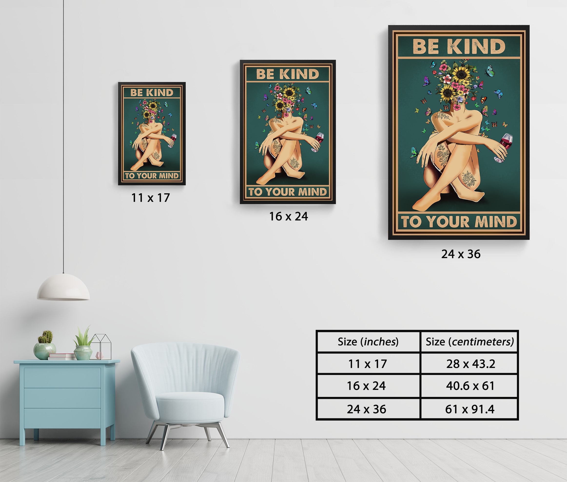 Be Kind to Your Mind Vintage Mental Health Wall Art - Image 7