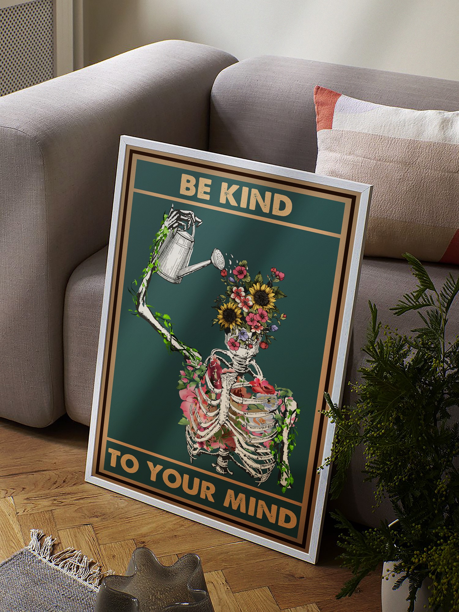Be Kind to Your Mind Vintage Mental Health Wall Art - Image 3