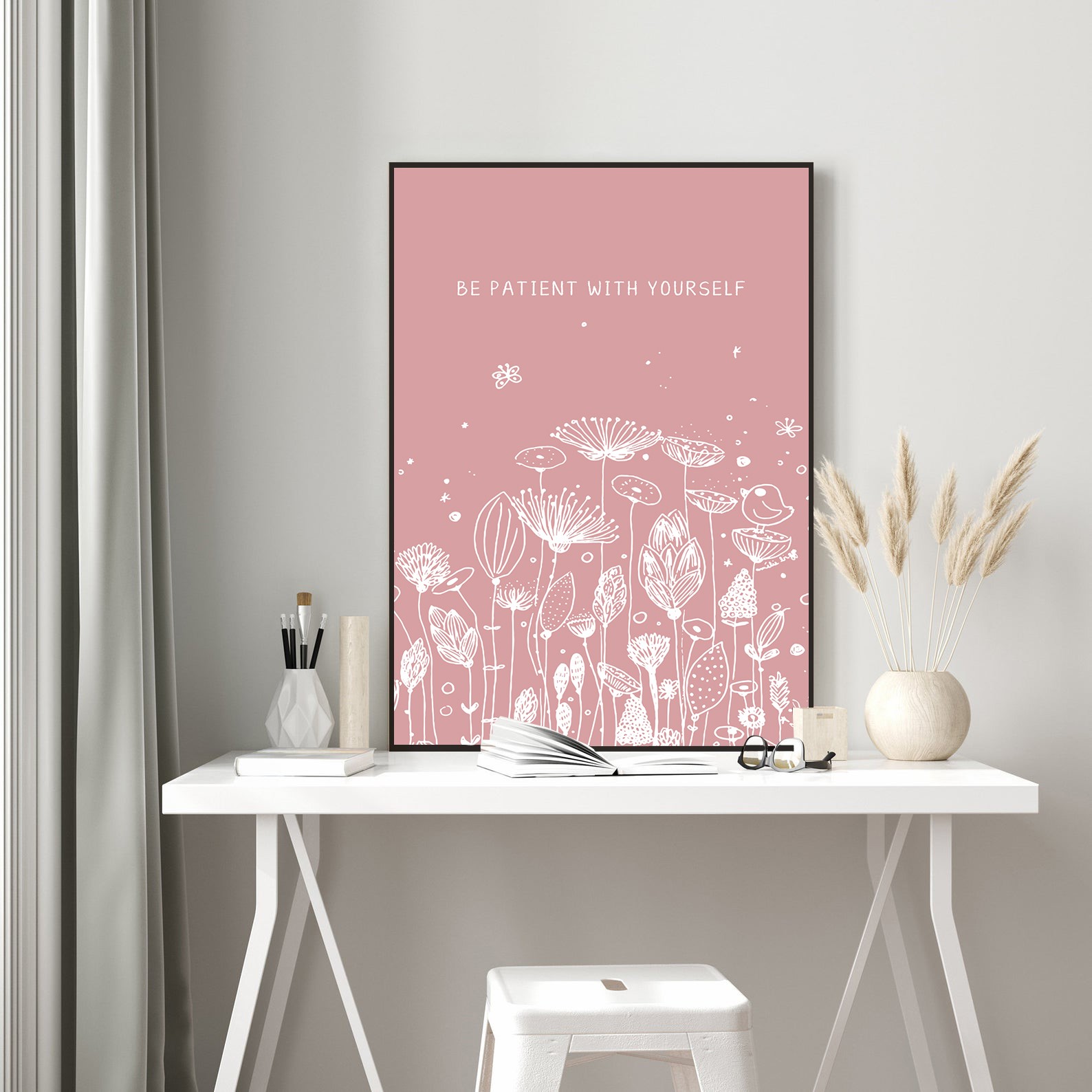 Be Patient Abstract Positive Mental Health Wall Art - Image 2