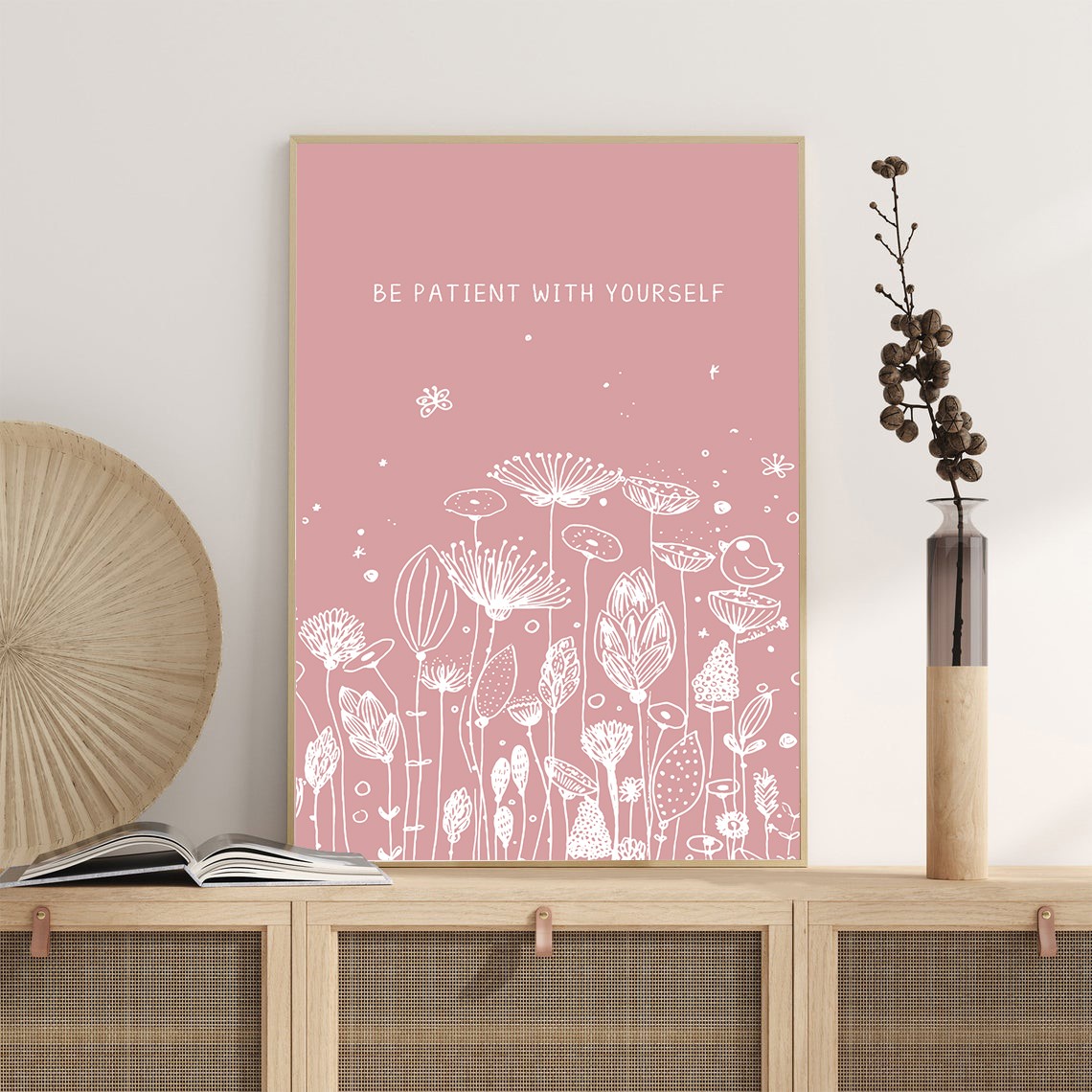 Be Patient Abstract Positive Mental Health Wall Art - Image 3