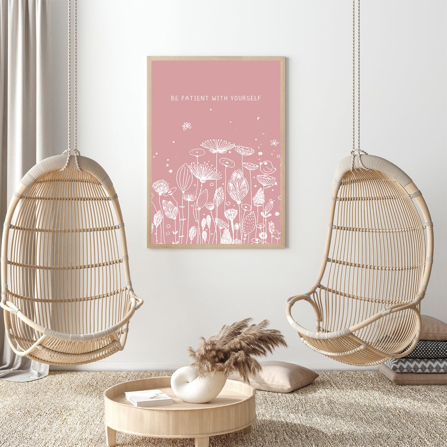 Be Patient Abstract Positive Mental Health Wall Art - Image 4