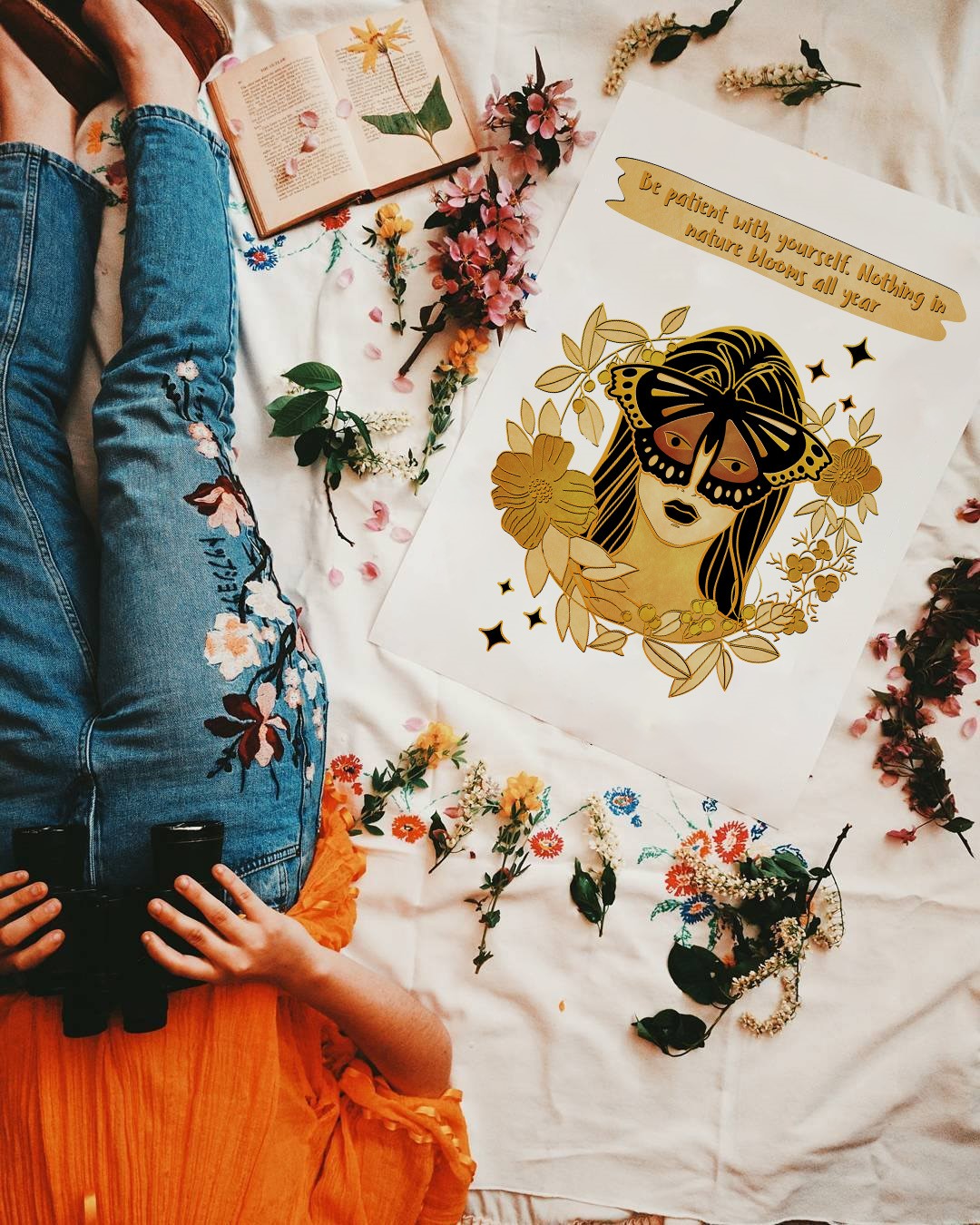 Be Patient with Yourself Hippie Mental Health Wall Art - Image 4