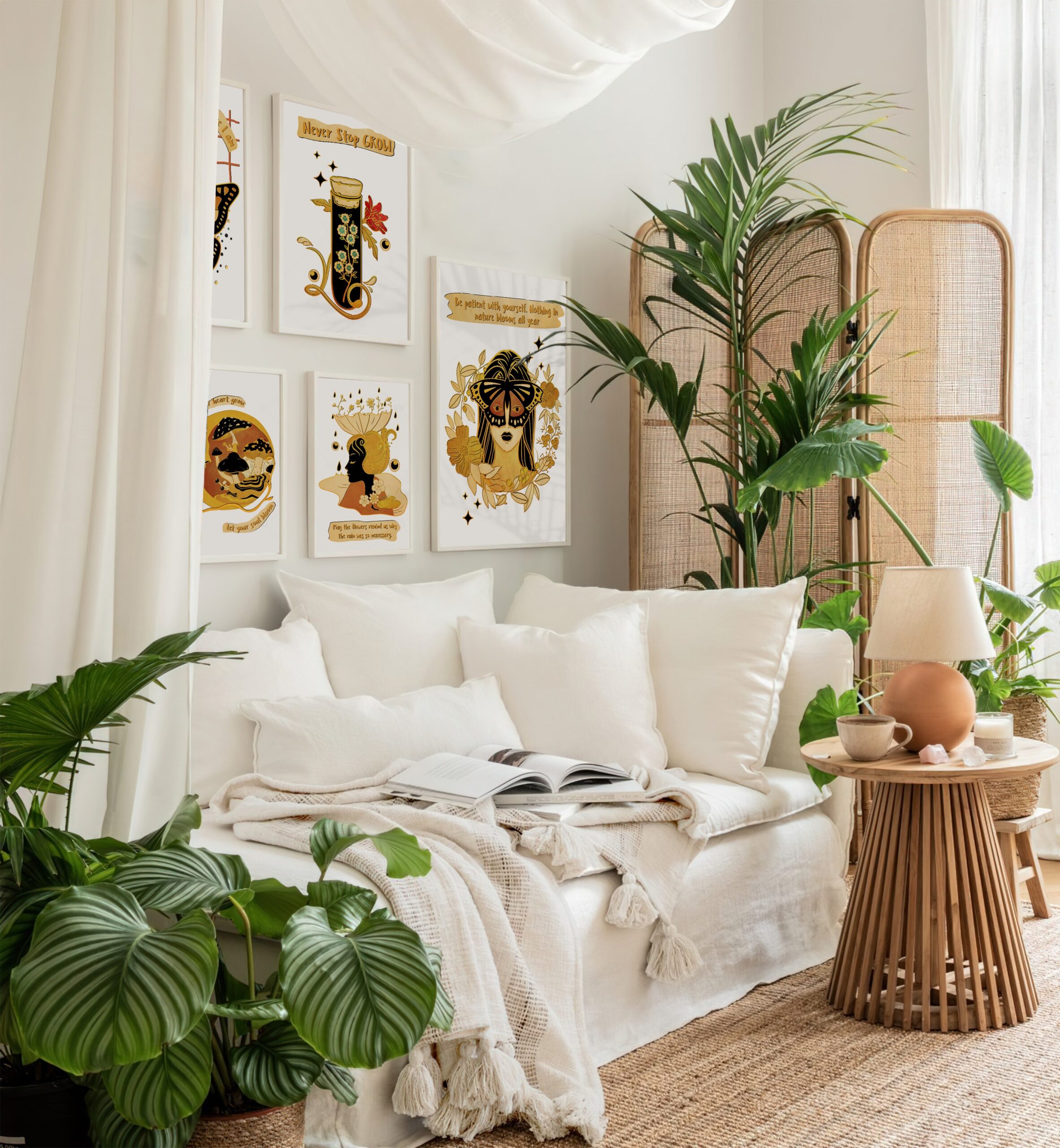 Be Patient with Yourself Hippie Mental Health Wall Art - Image 5