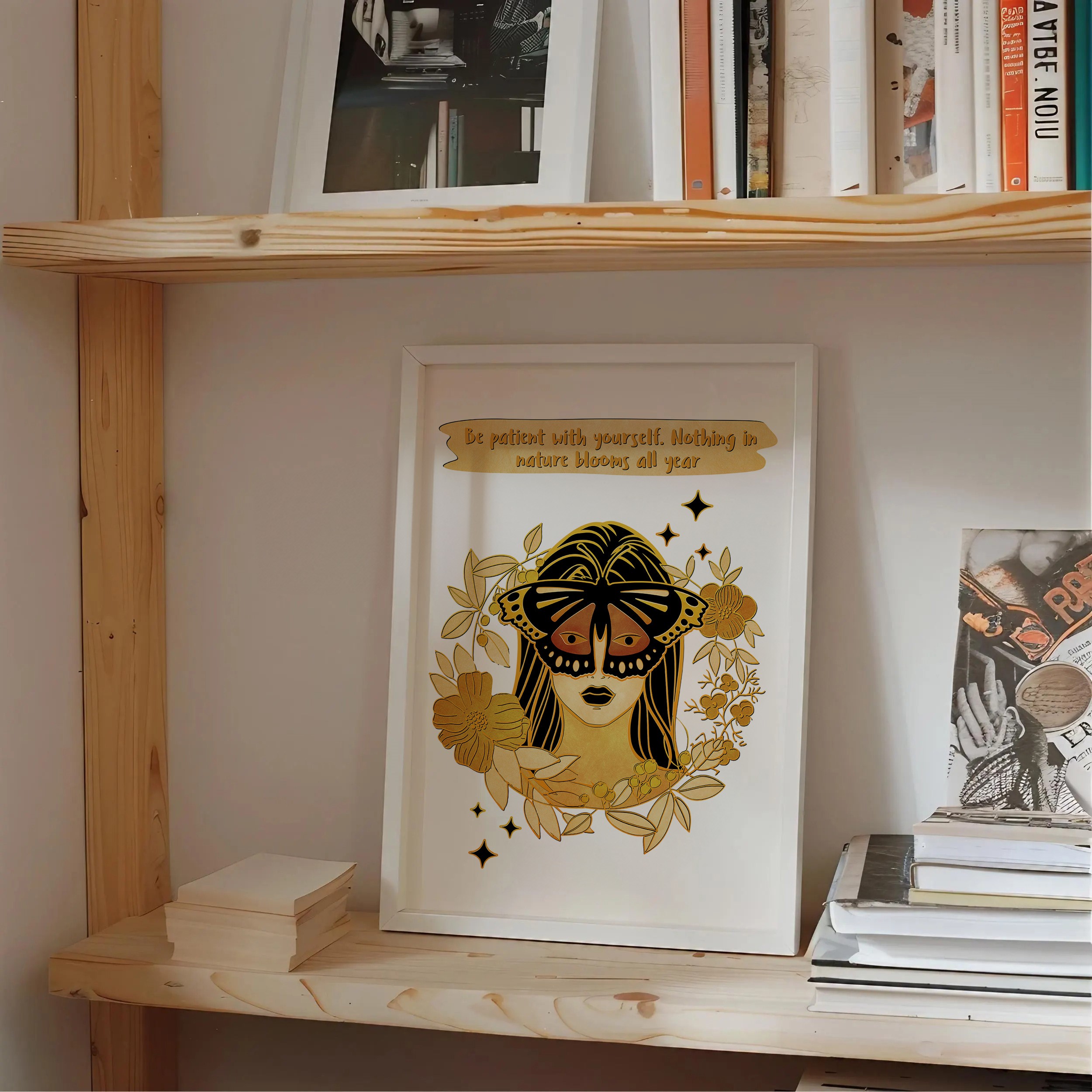 Be Patient with Yourself Hippie Mental Health Wall Art - Image 6