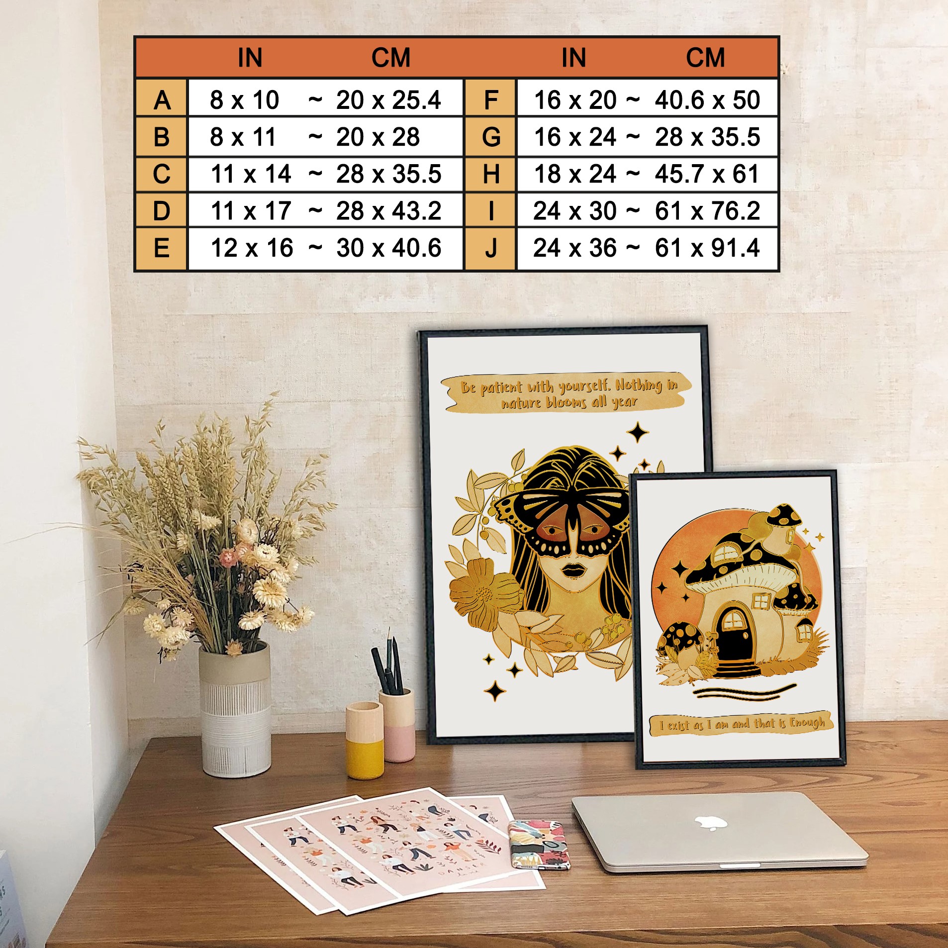 Be Patient with Yourself Hippie Mental Health Wall Art - Image 7