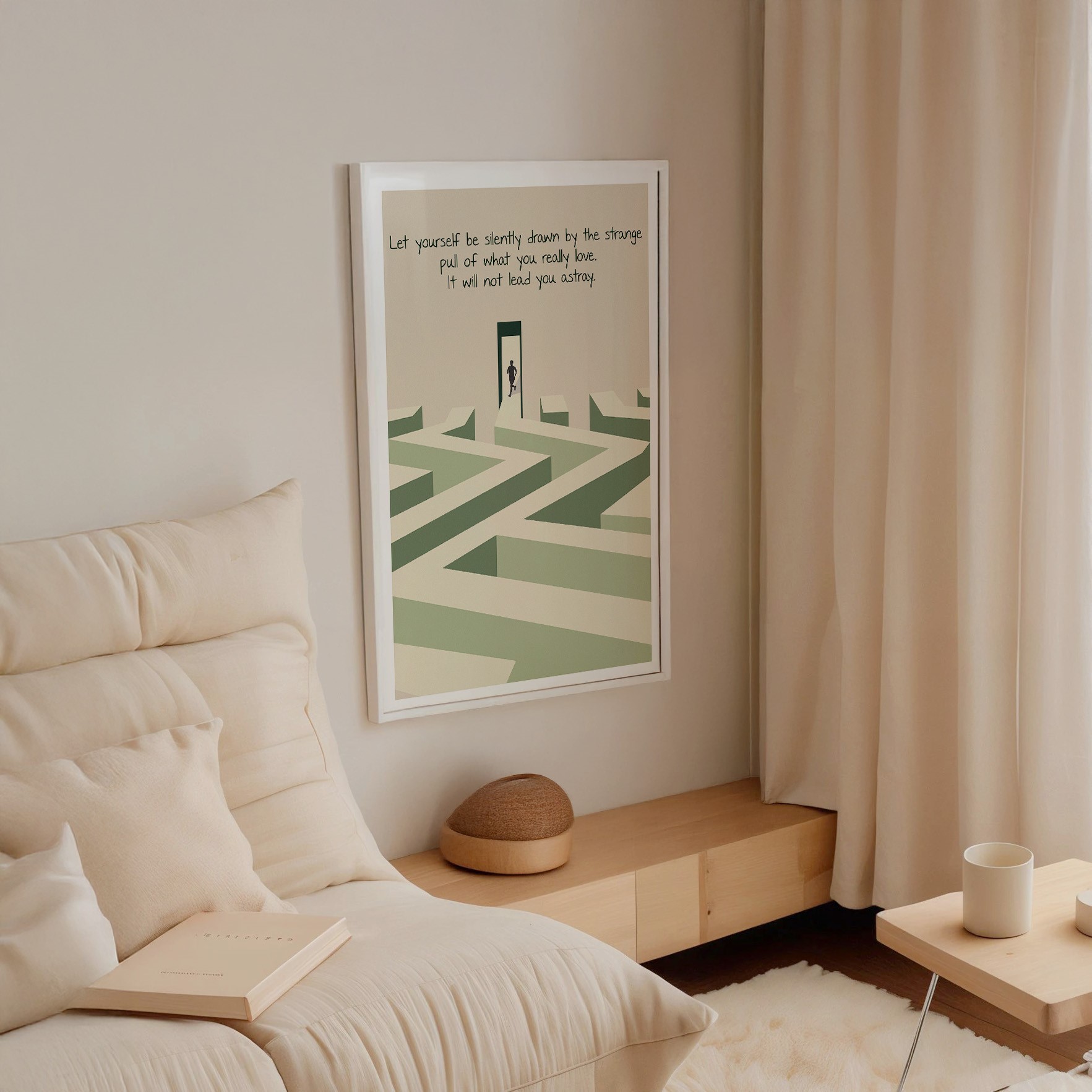 Be Silently Drawn Inspirational Rumi Quote Wall Art - Image 5