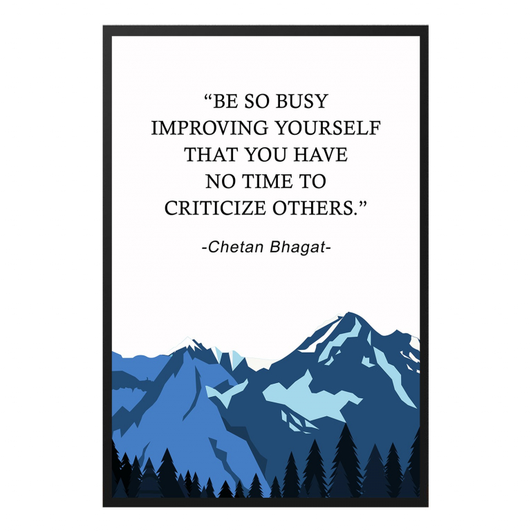 Be So Busy Improving Yourself hand-drawn wall art print — A soft, hand-illustrated scene framing the w
