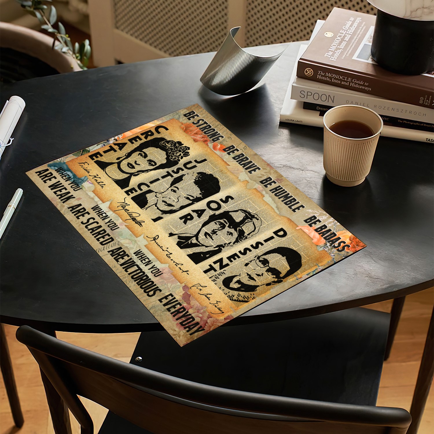 Be Strong Feminist Vintage Inspirational Quote Wall Art - Image 2