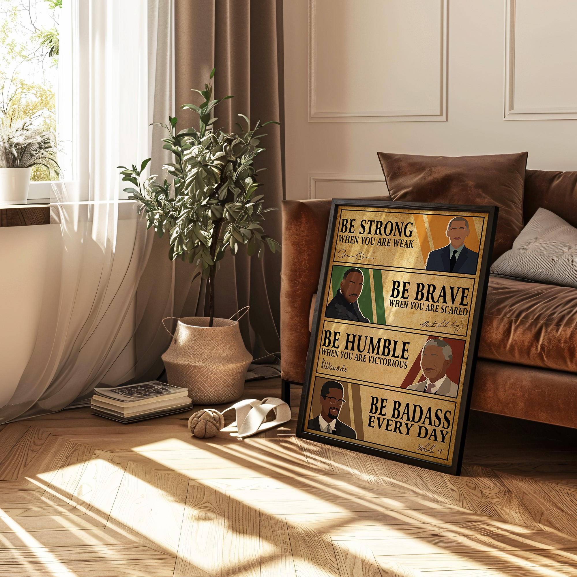 Be Strong Men Motivational Quote Wall Art - Image 2