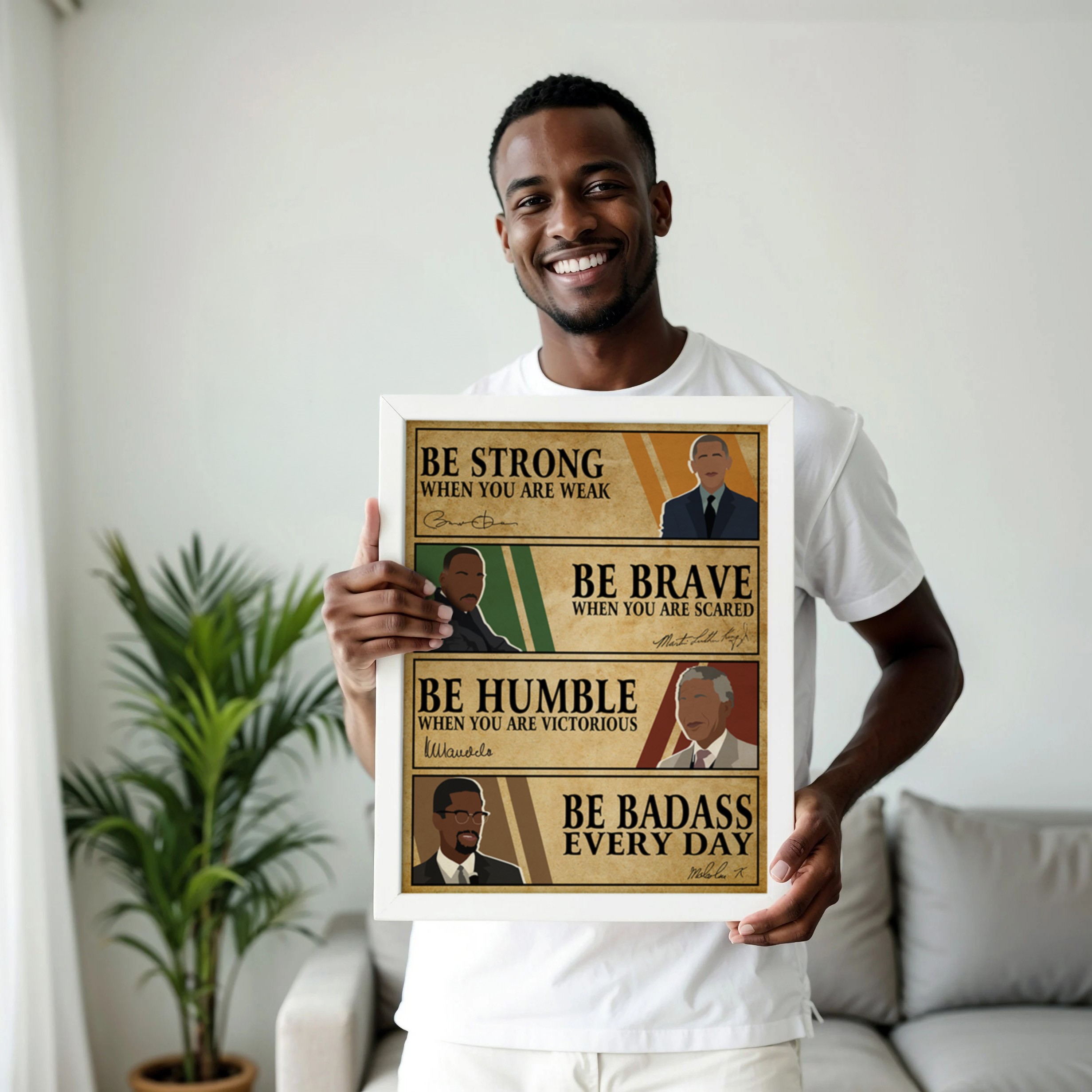 Be Strong Men Motivational Quote Wall Art - Image 3