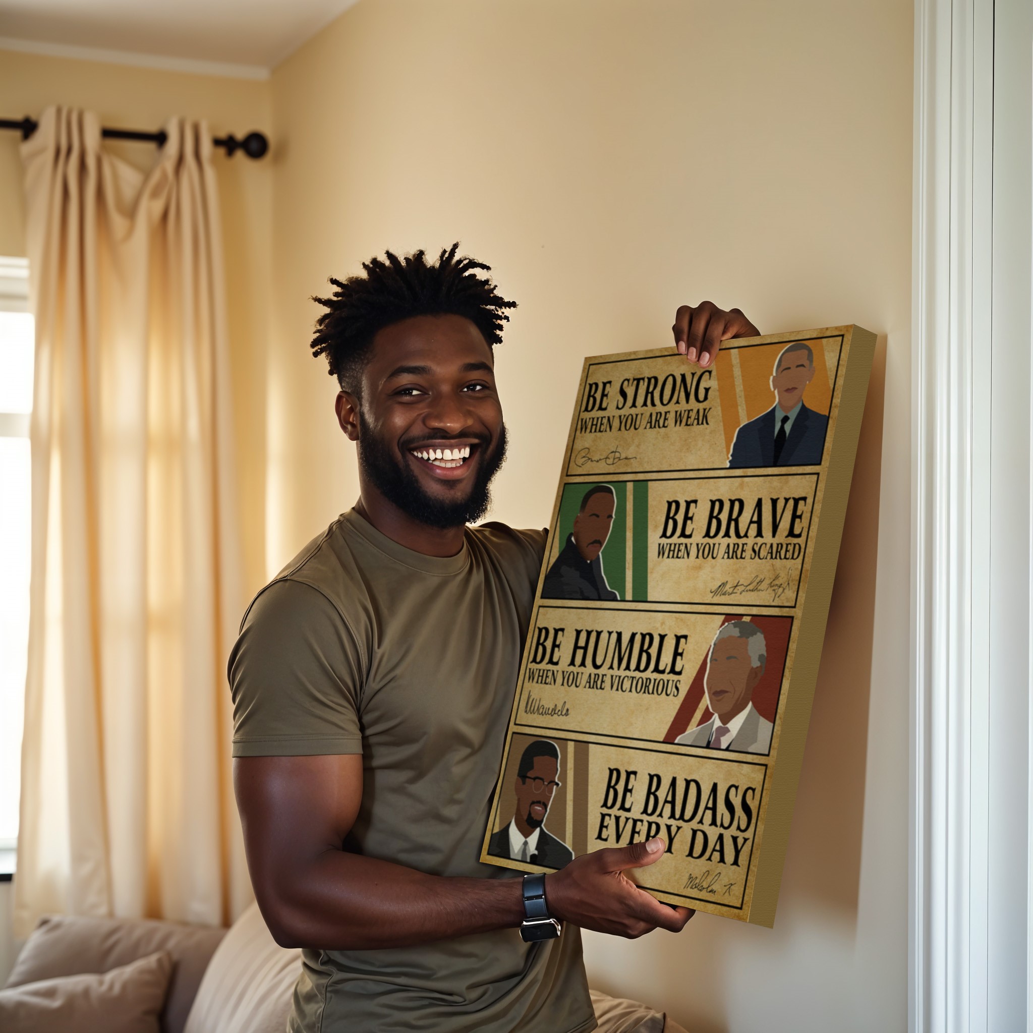 Be Strong Men Motivational Quote Wall Art - Image 6