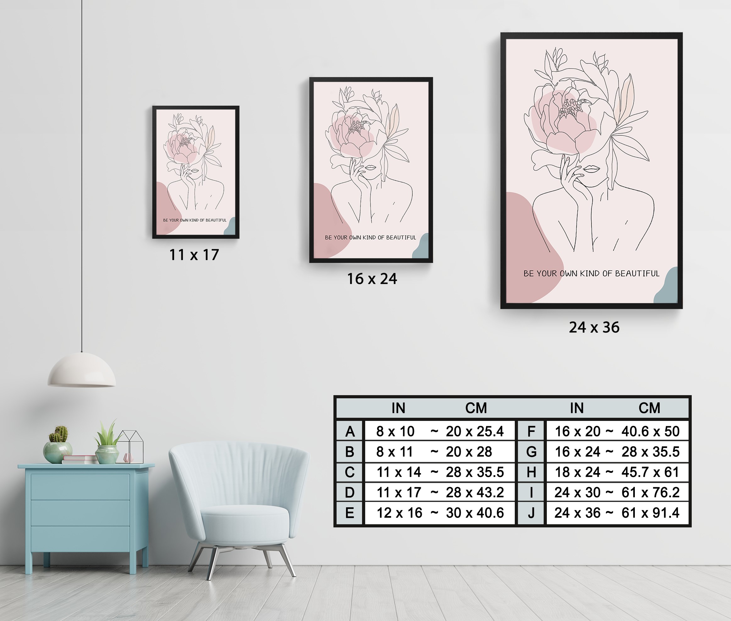 Be Your Own Kind of Beautiful Mental Health Wall Art - Image 7