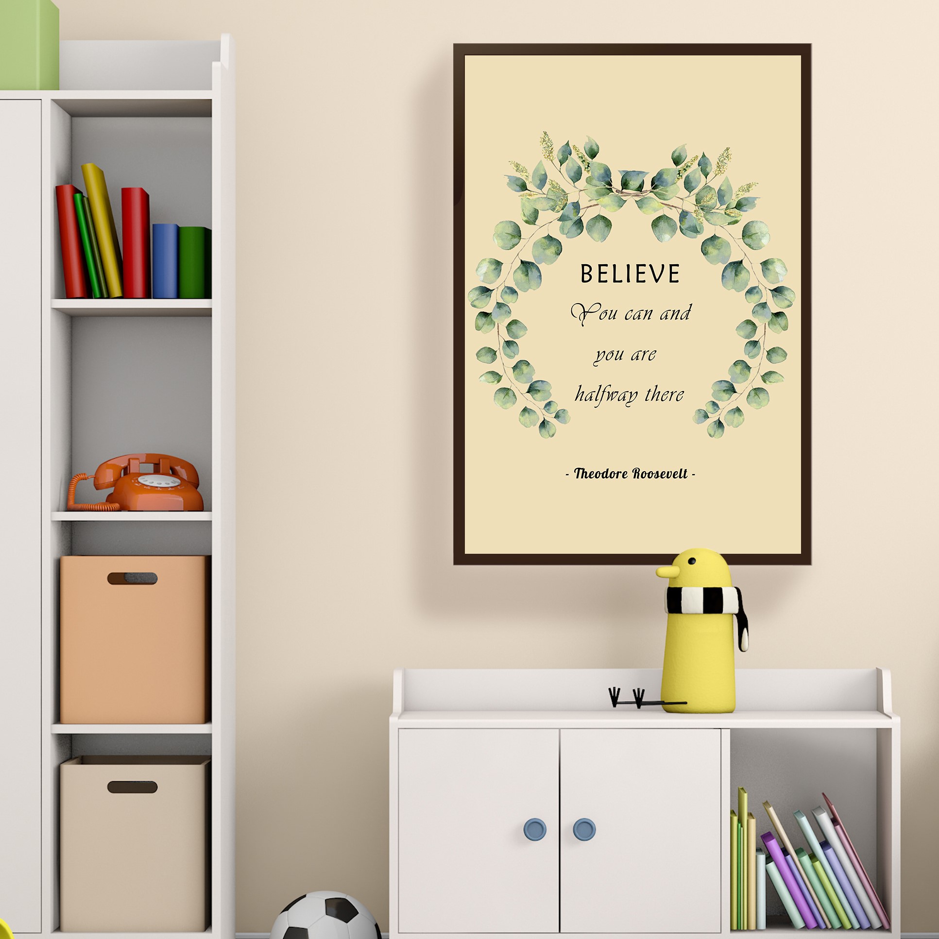 Believe Growth Mindset Motivational Quote Wall Art - Image 3