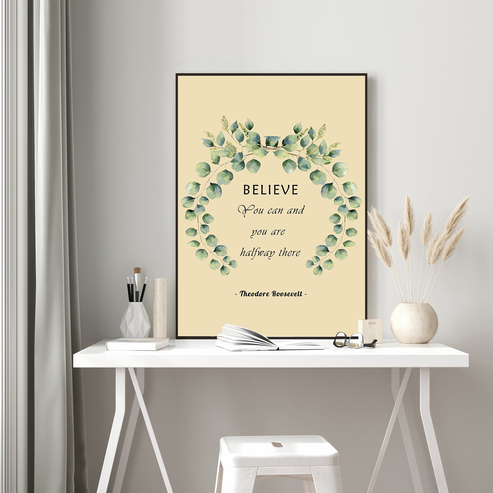 Believe Growth Mindset Motivational Quote Wall Art - Image 5