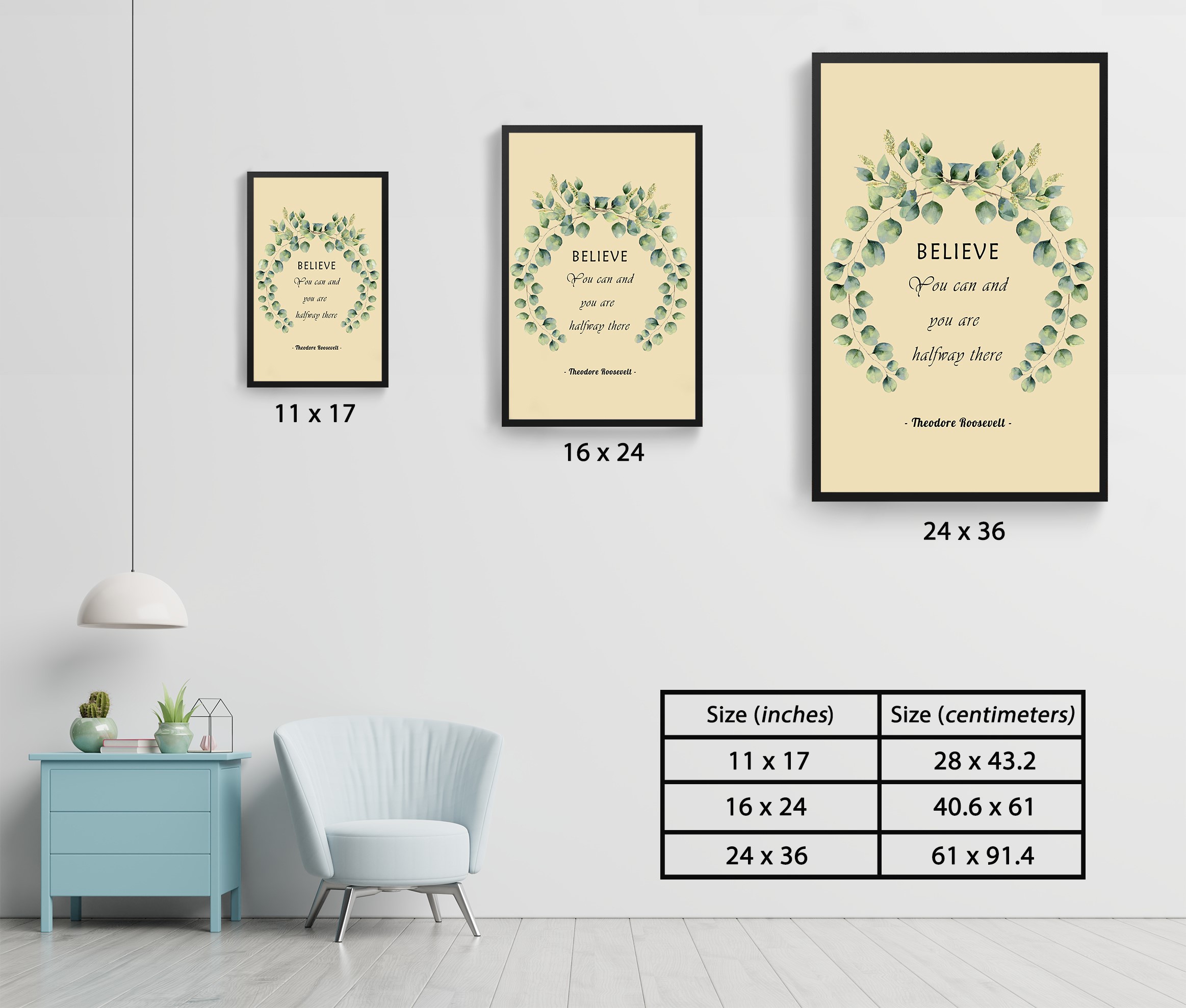 Believe Growth Mindset Motivational Quote Wall Art - Image 7