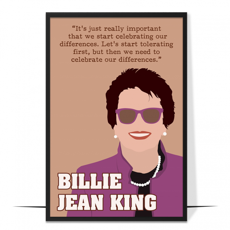 Billie Jean King Hand-drawn Wall Art