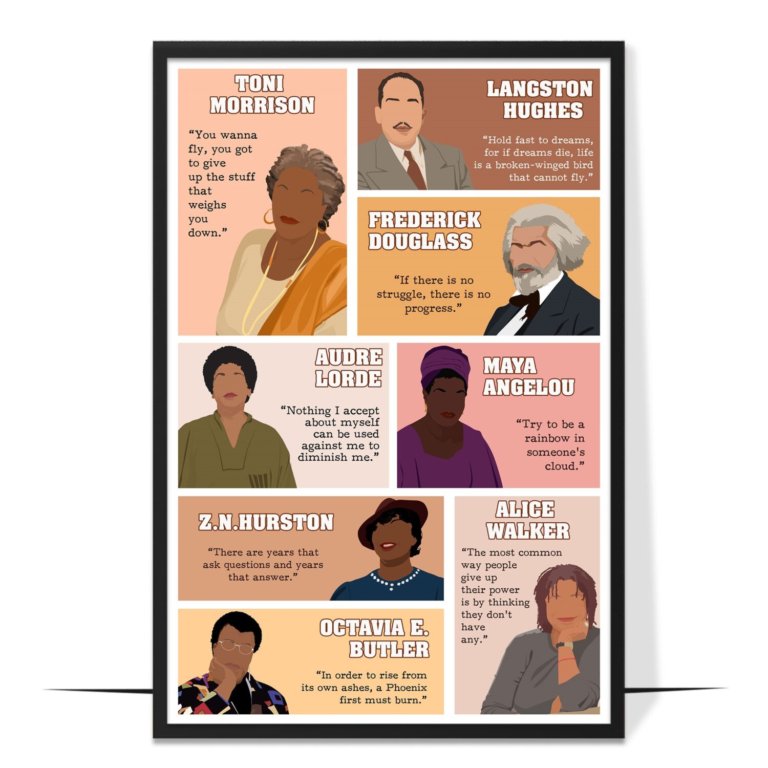 Black Author Hand-drawn Wall Art