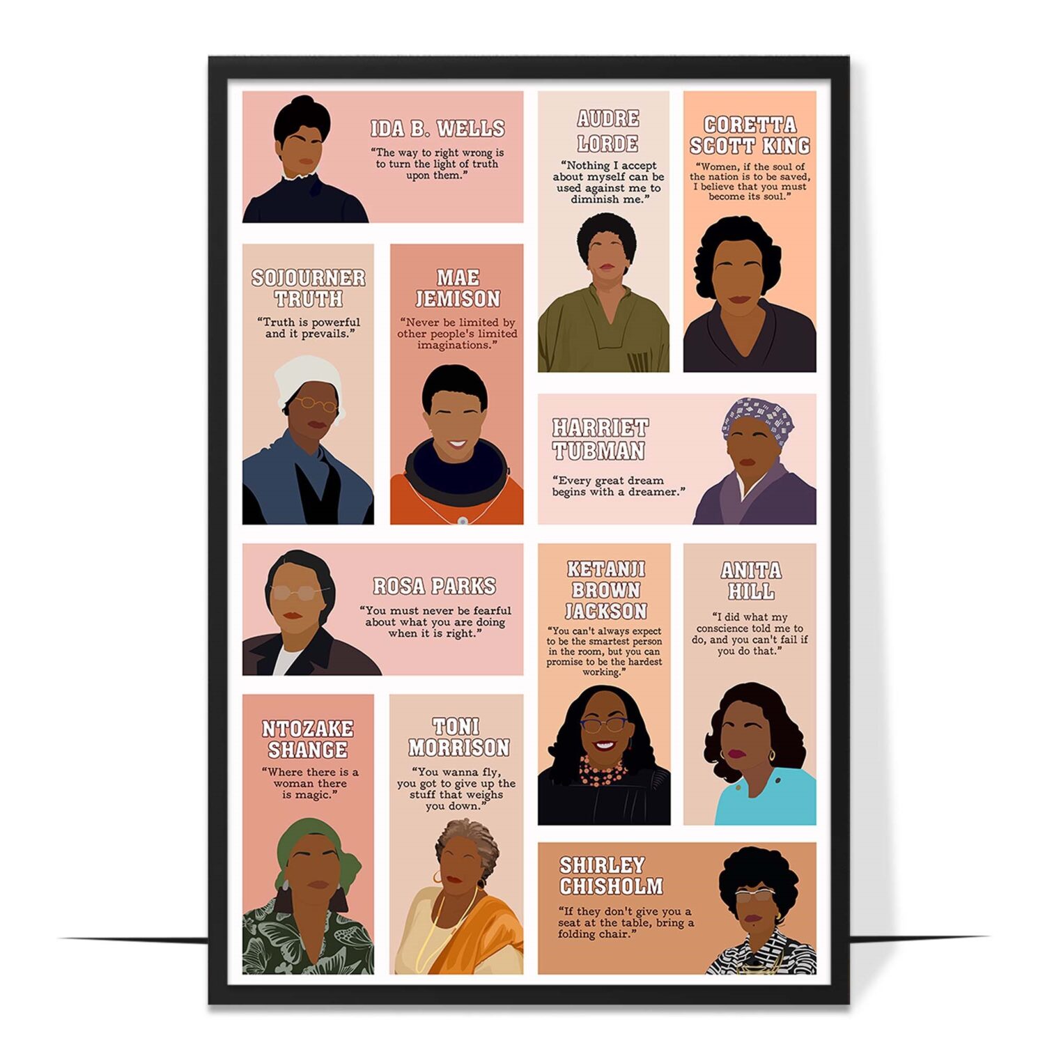 Black Women Empowered Hand-drawn Wall Art