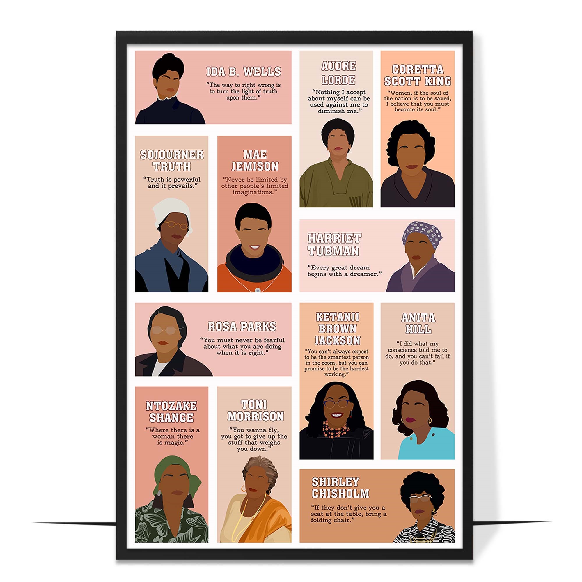 Black Women Empowered Hand-drawn Wall Art