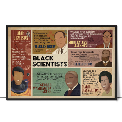 Black Scientist Quotes Hand-drawn Wall Art