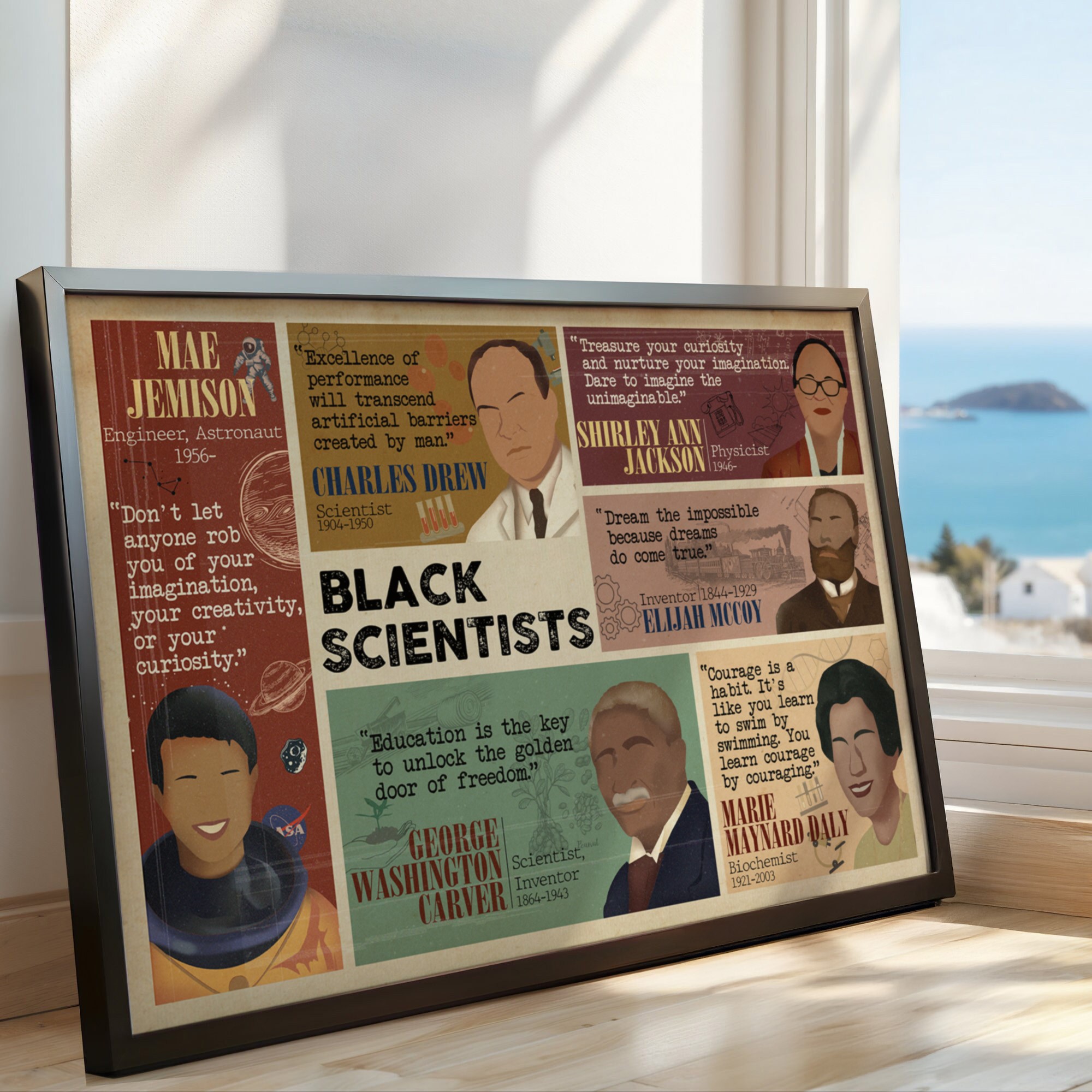 Black Scientist Inspirational Quotes Hand-drawn Wall Art - Image 4