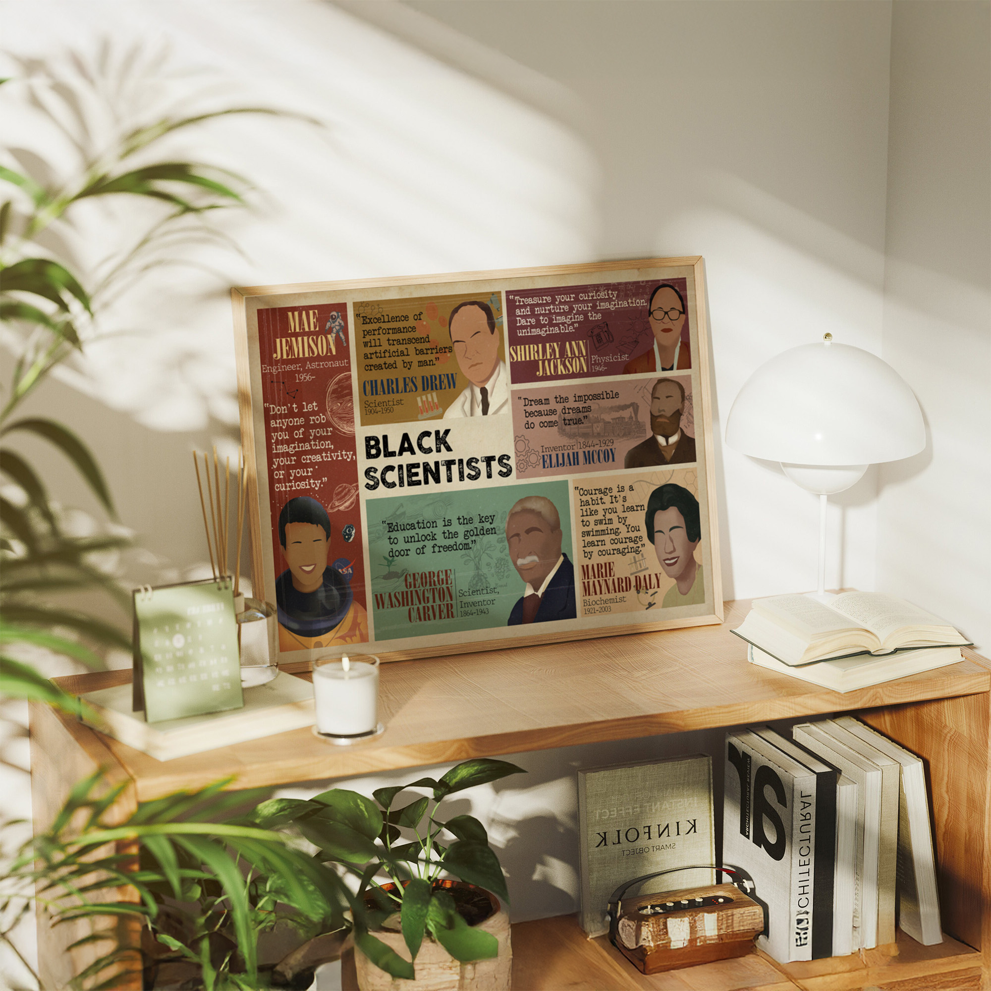 Black Scientists Inspirational Unframed 16x24in Laminated Hand-drawn Wall Art - Image 8