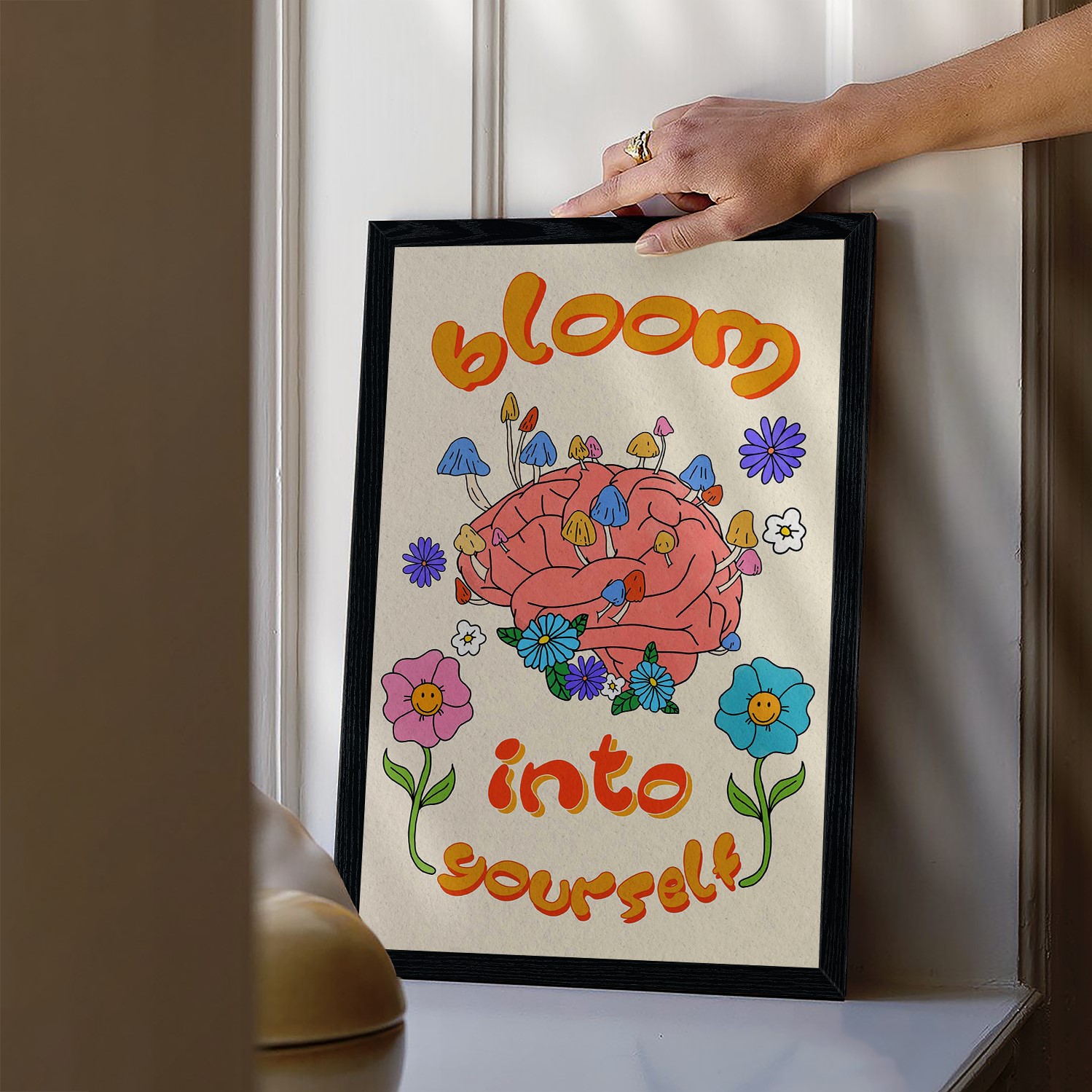 Bloom Into Yourself Colorful Mental Health Wall Art - Image 3