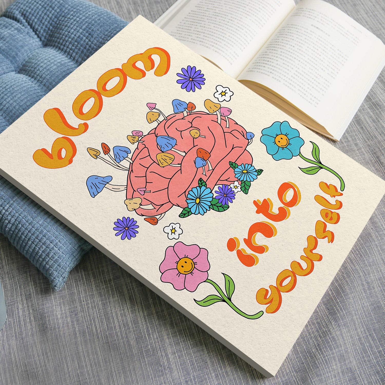Bloom Into Yourself Colorful Mental Health Wall Art - Image 4