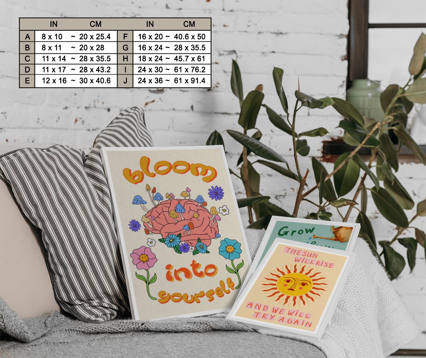 Bloom Into Yourself Colorful Mental Health Wall Art - Image 7