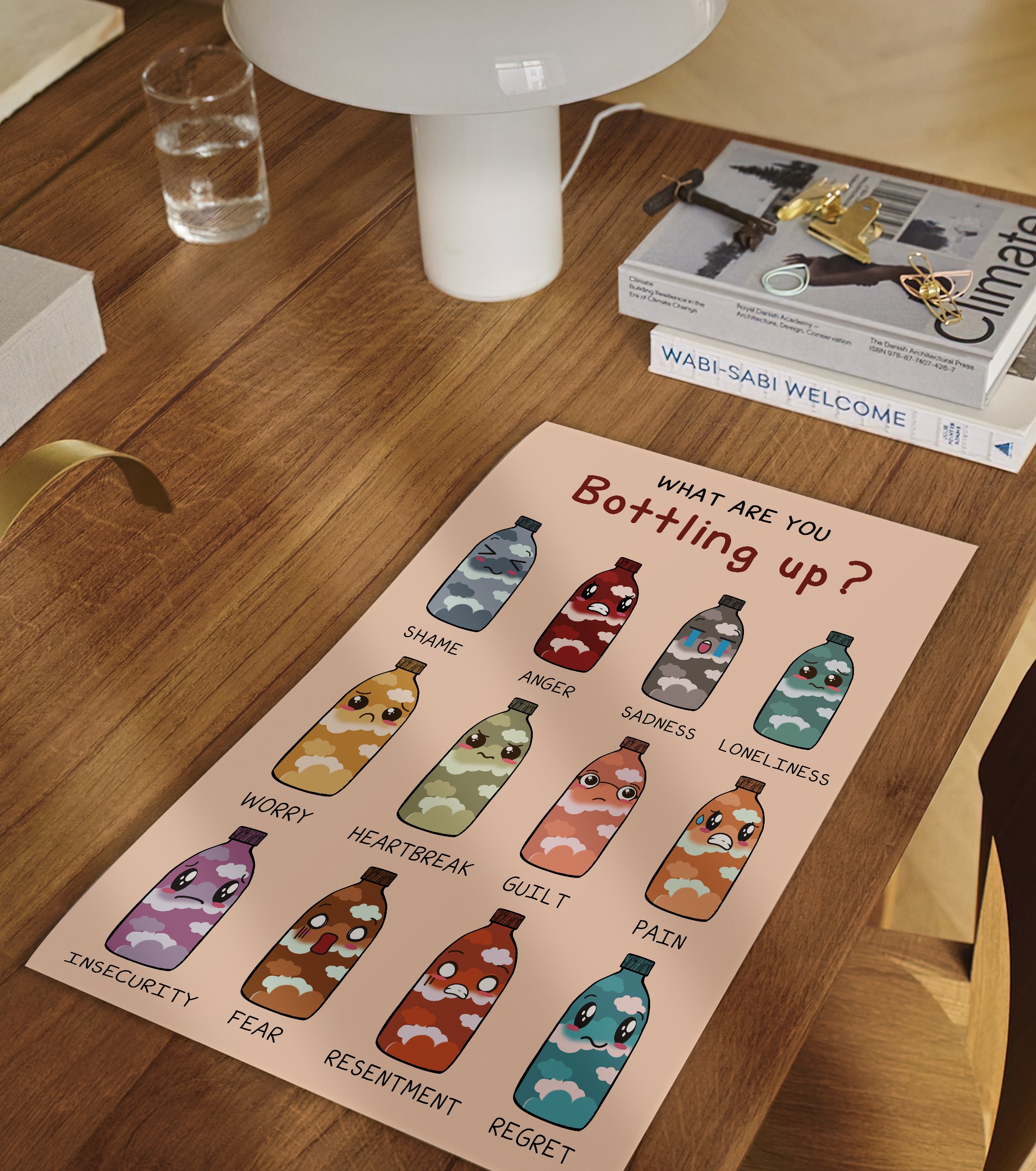 Bottling Up Feelings Boho Mental Health Printable - Image 2