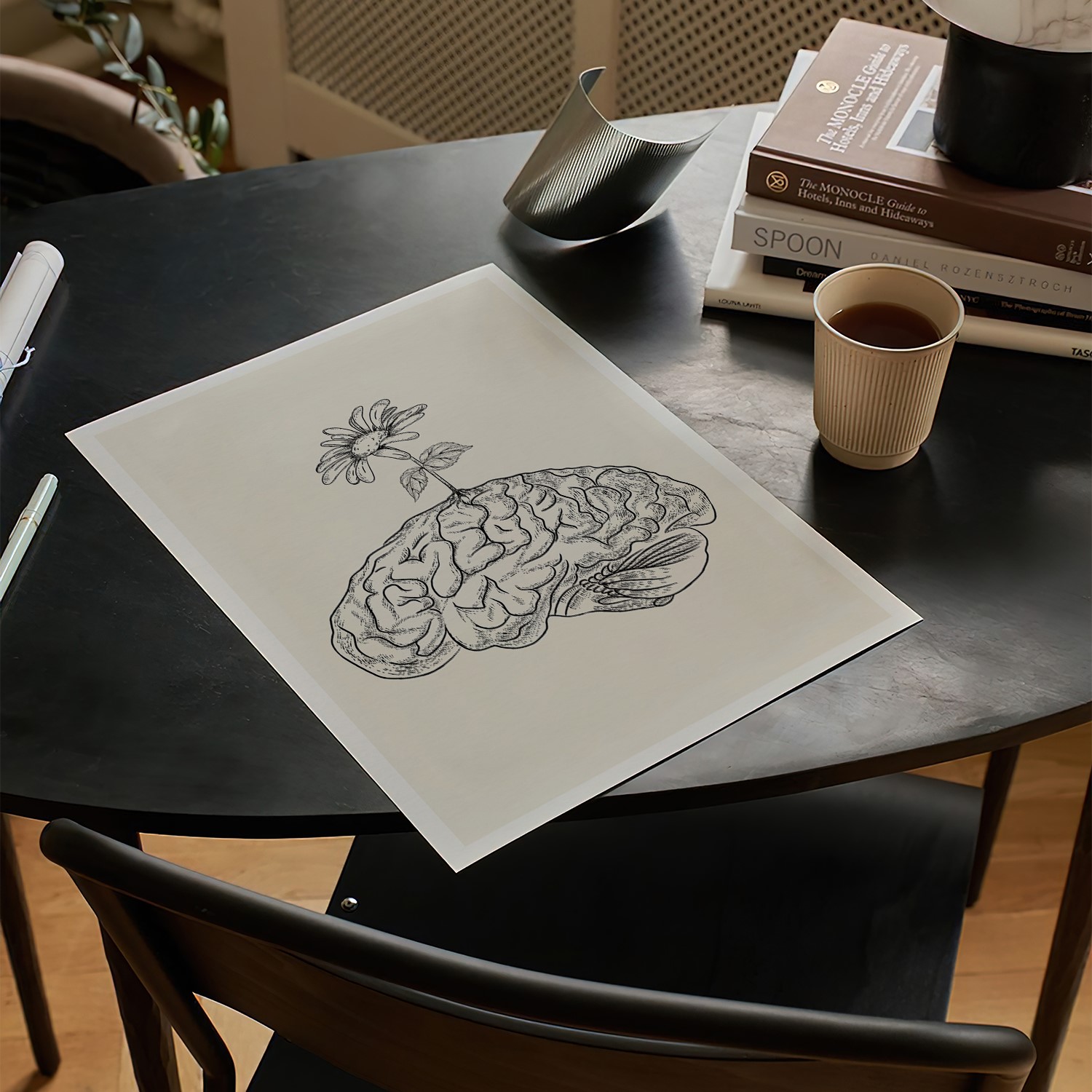 Brain Bloom Anatomy Botanical Mental Health Wall Art - Image 3