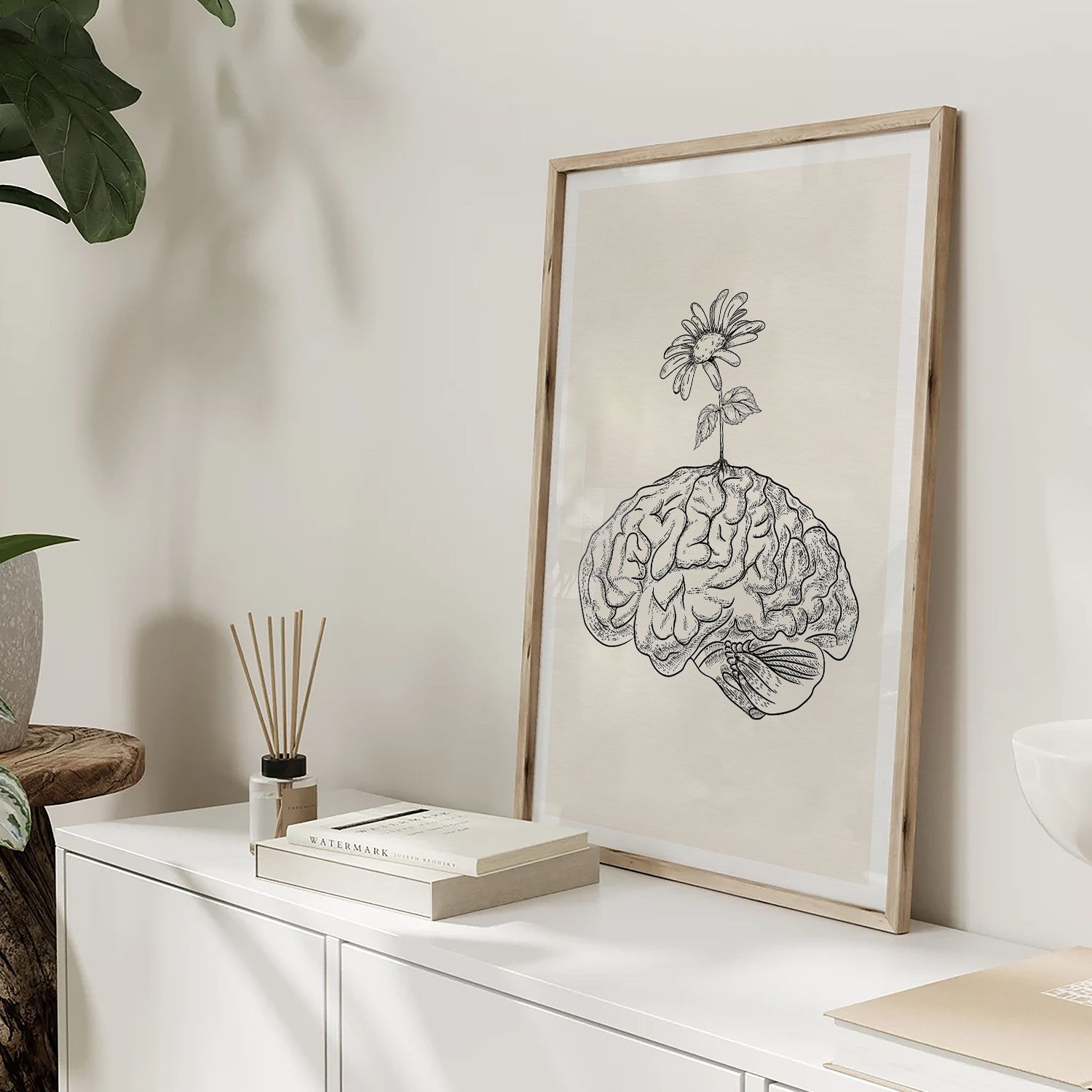 Brain Bloom Anatomy Botanical Mental Health Wall Art - Image 4
