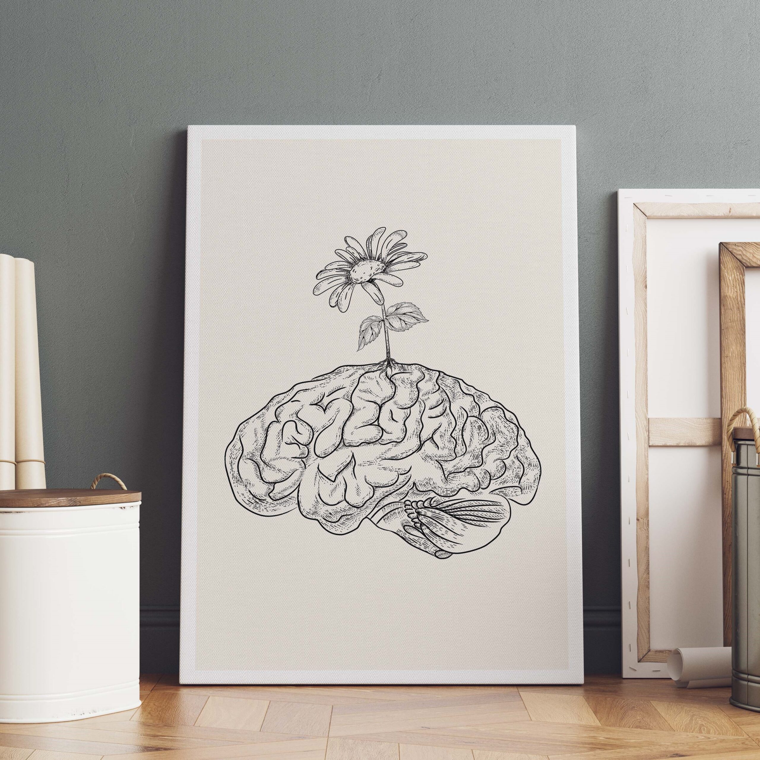 Brain Bloom Anatomy Botanical Mental Health Wall Art - Image 5