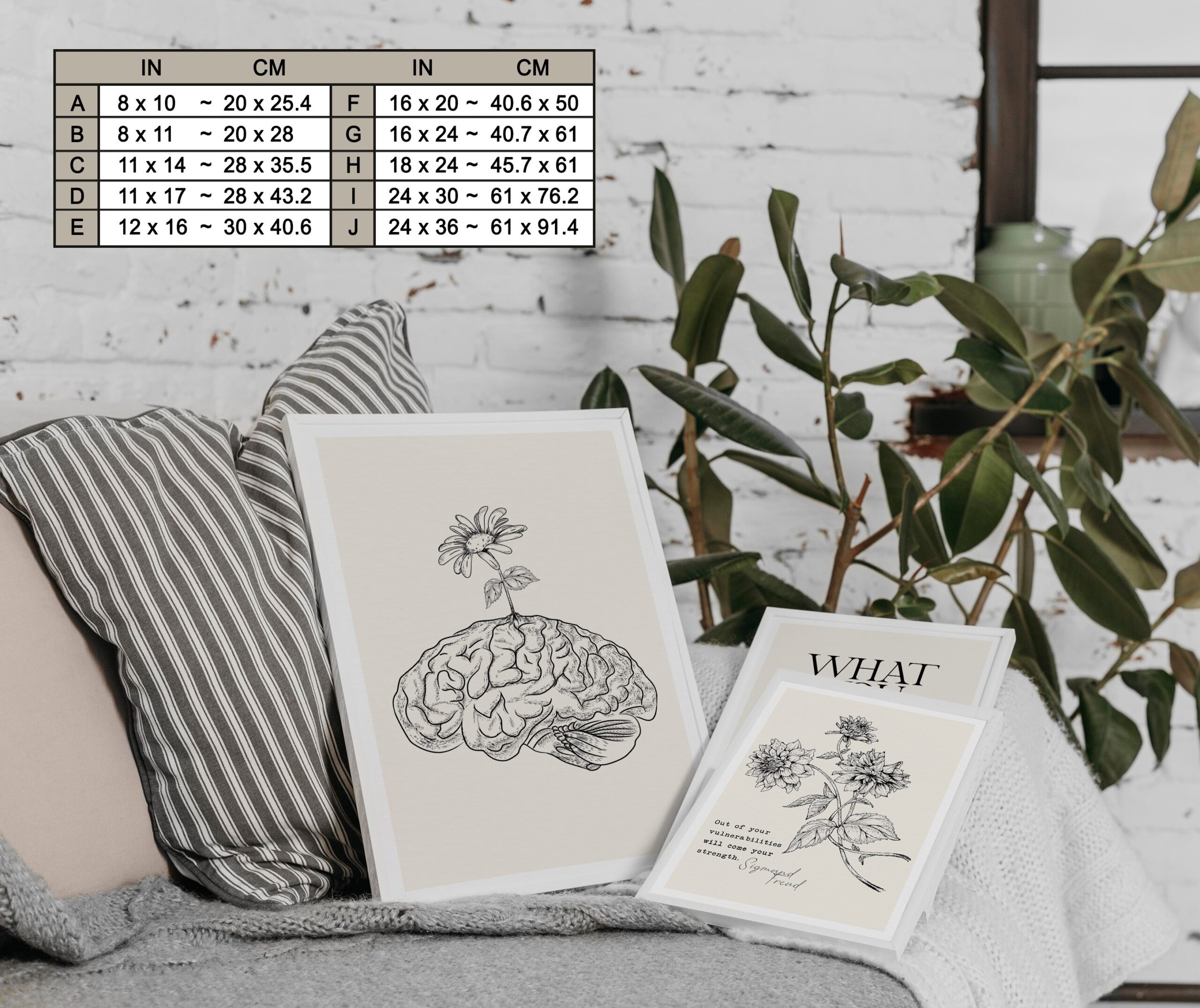 Brain Bloom Anatomy Botanical Mental Health Wall Art - Image 7