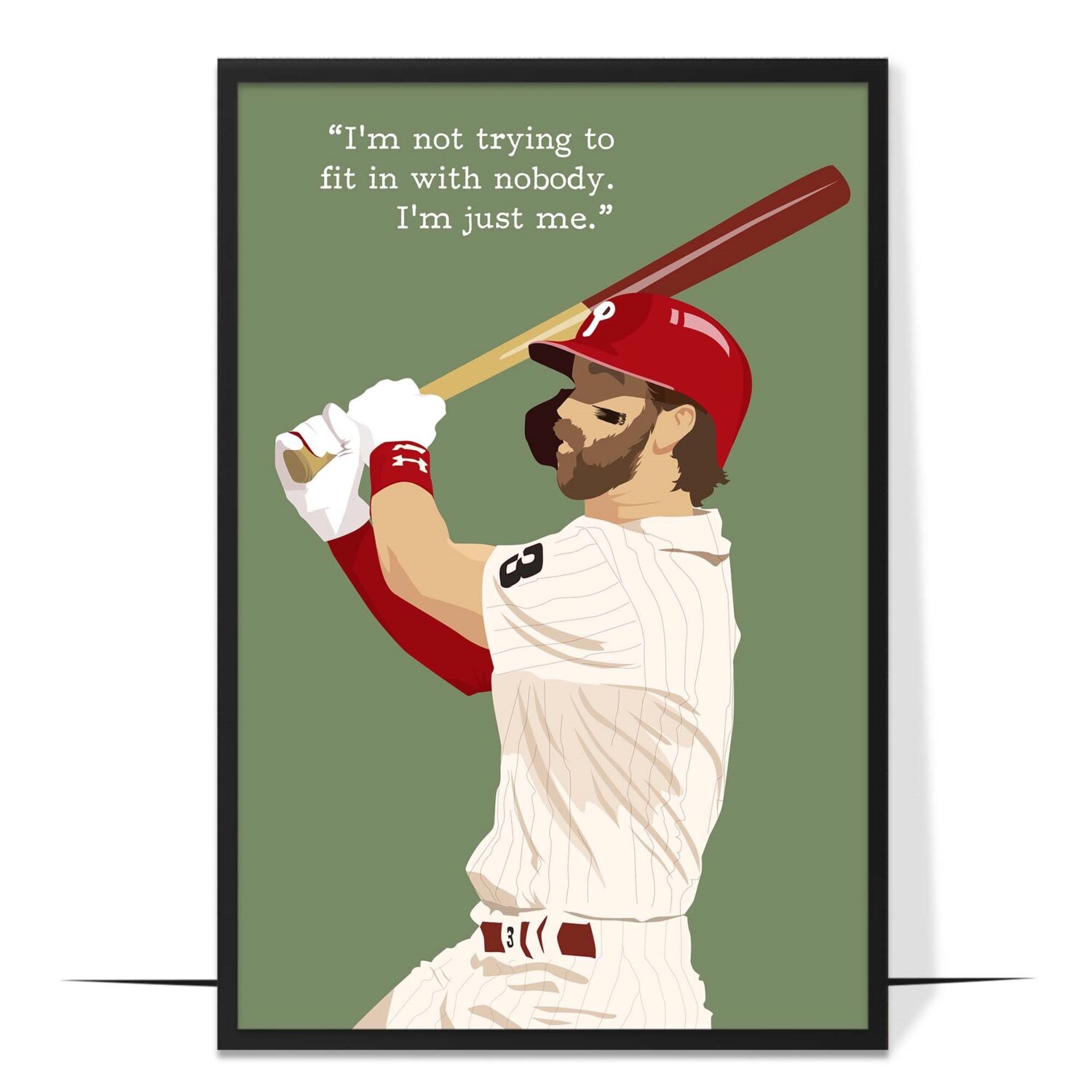 Bryce Harper Hand-drawn Baseball Wall Art