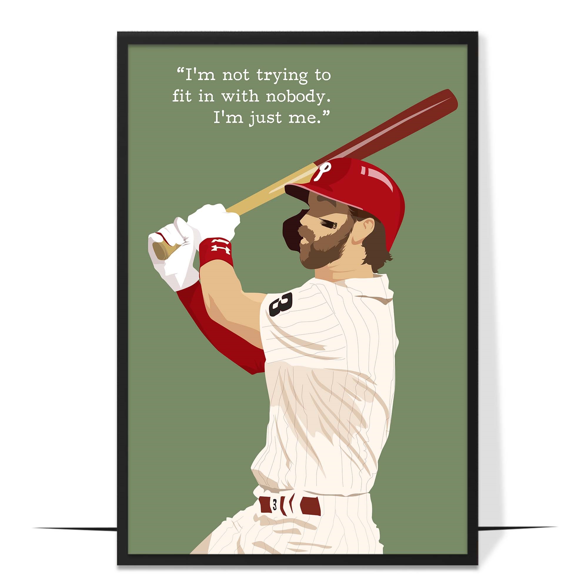 Bryce Harper Hand-drawn Baseball Wall Art