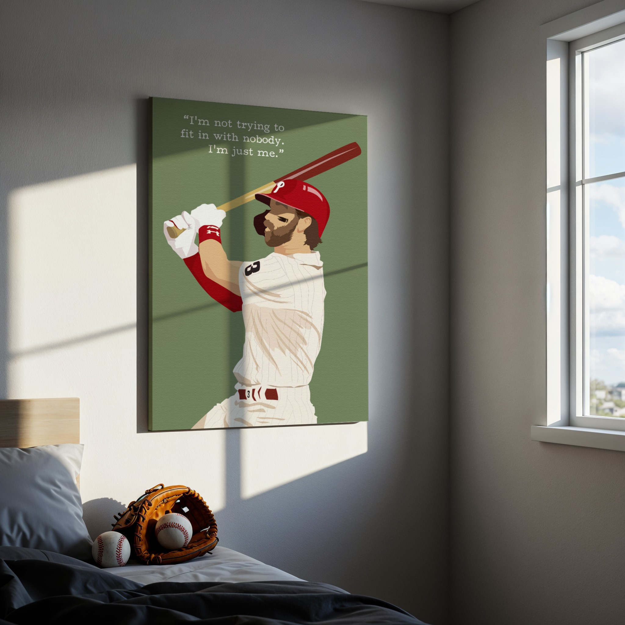 Bryce Harper Baseball Motivational Quote Wall Art - Image 3