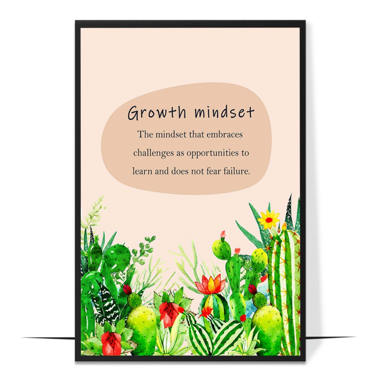 Cactus Growth hand-drawn botanical print — A soft botanical cactus in bloom, framing a